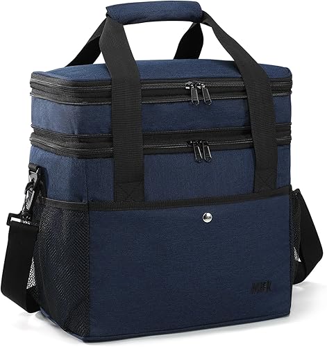 Miniatura 10 de MIER Bolsa de almuerzo expandible de 24L, bolsa térmica aislada de doble capa, bolsas enfriadoras suaves, bolsas de almuerzo a prueba de fugas para