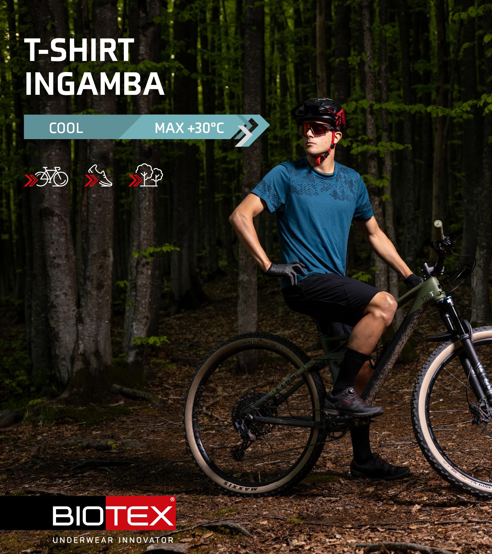 BIOTEX T-Shirt Ingamba Double Face per Ciclismo e Running, Intimo Tecnico Sportivo, vestibilità Morbida