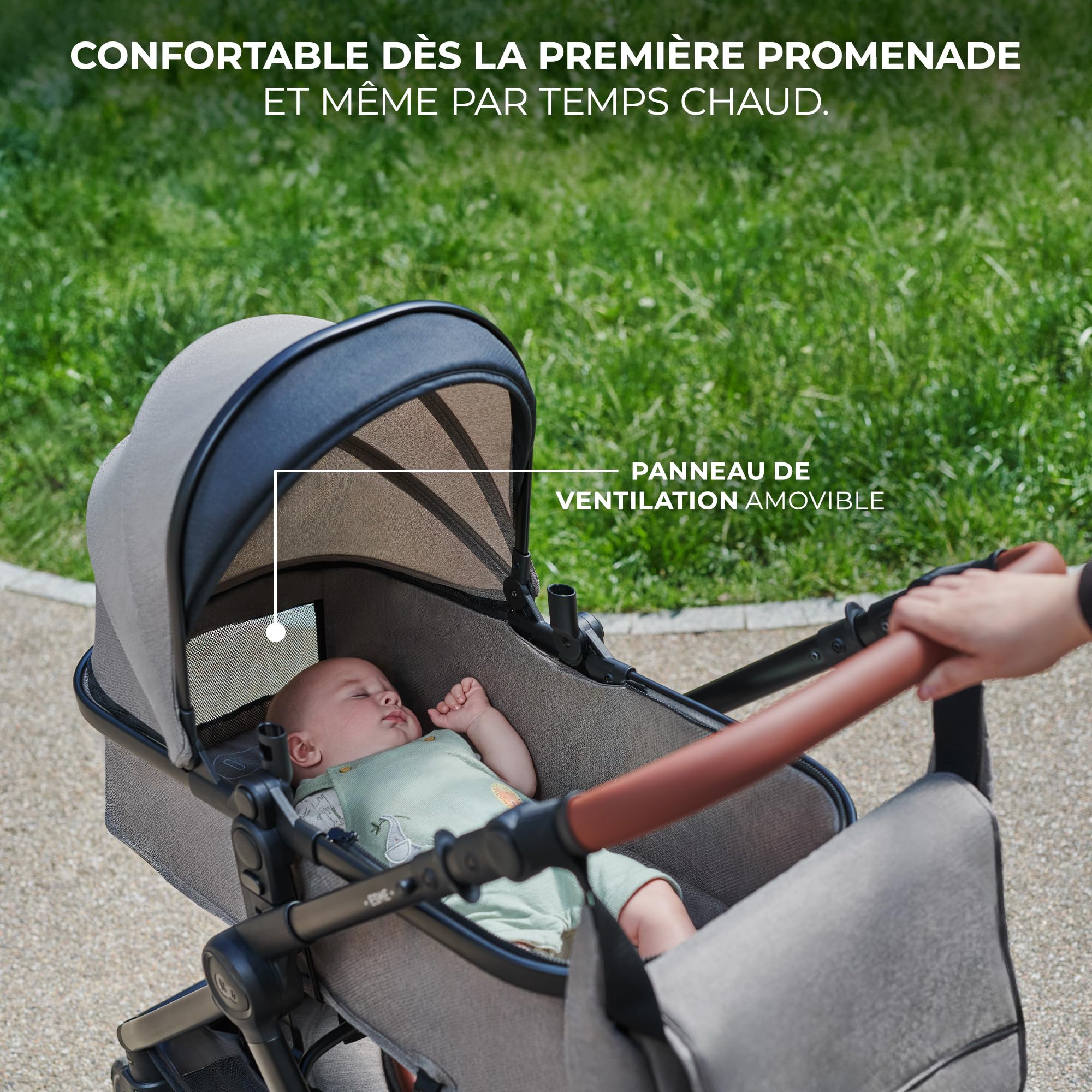 Kinderkraft ESME Poussette 3 en 1 avec porte-bébé Mink PRO I-Size, système de voyage, poussette bébé, poussette pliable, pour nouveau-né jusqu'à 4 ans, Noir