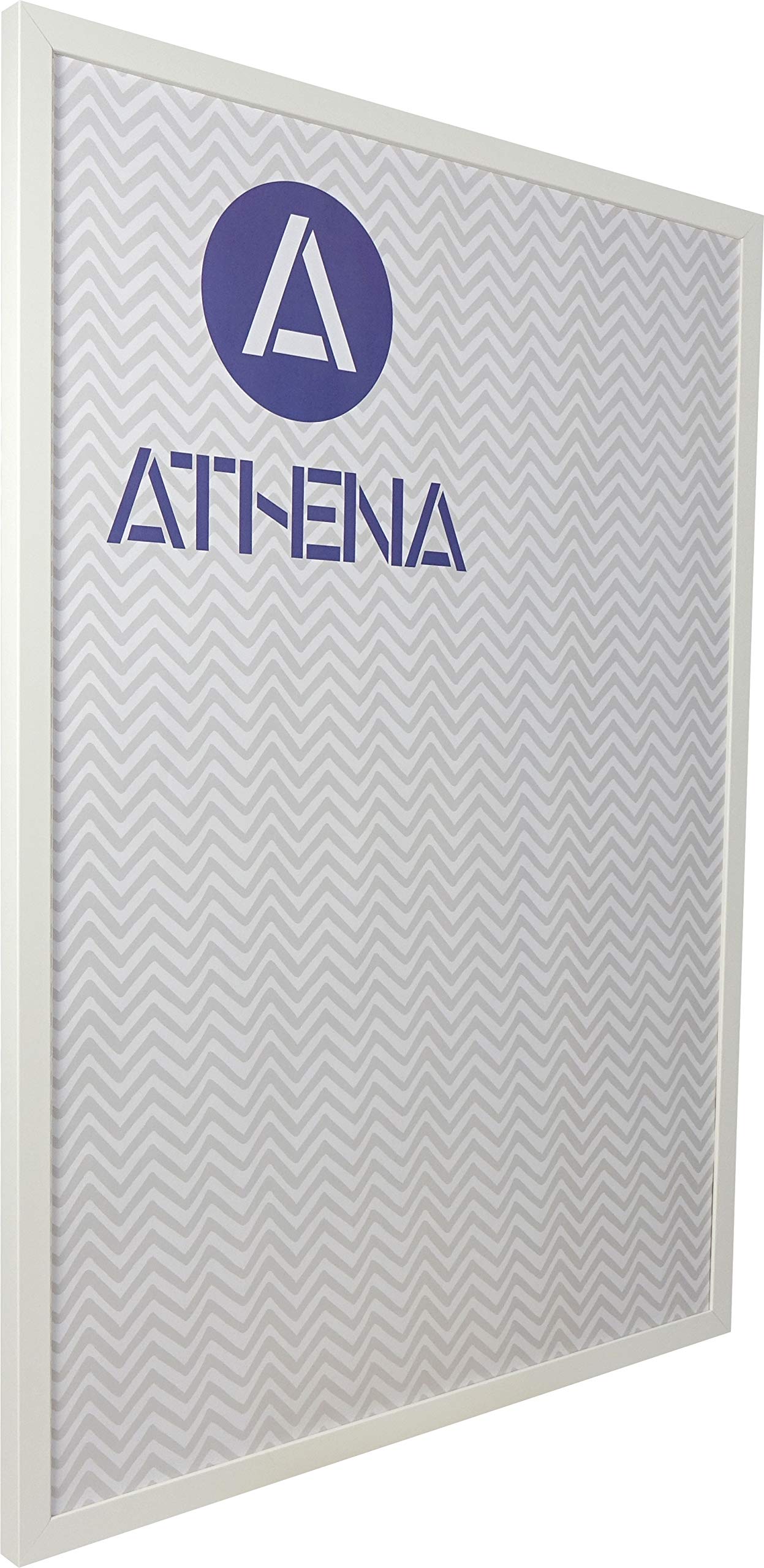 Athena White Matt Thin Block Premium Wood Picture Frame Poster 61 X 91.5Cm - 61 X 91.5 Cm Frame - Photo Frame - 61X91.5 Frame Matt With Clear Styrene Sheet & Wall Mounted Hook – 91.5 X 61 Cm