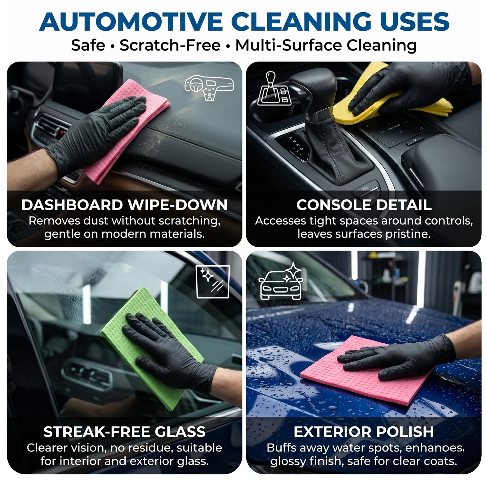 Cutting EDGE Car & Bike Cleaning Sponge Set of 5, Reusable Absorbent Scratch Free Sponge for Car Wash & Detailing (Multicolor)