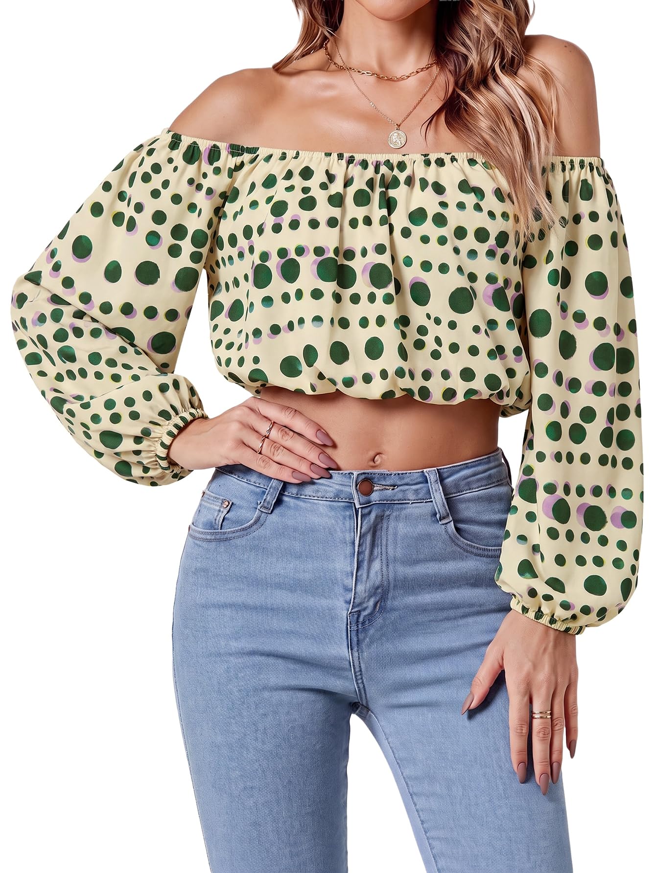 Umenlele Women's Off Shoulder Crop Top