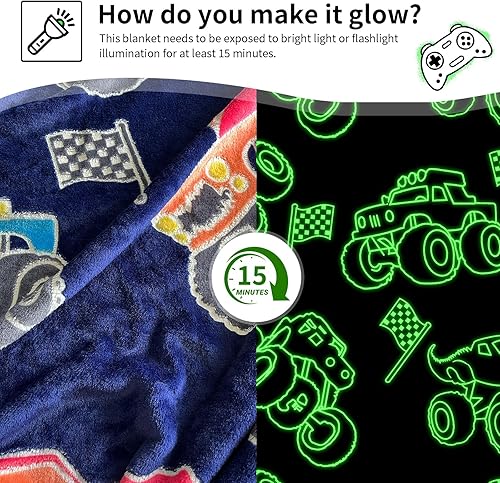 Miniatura 90 de TEHALK Manta personalizada de unicornio para niñas, que brilla en la oscuridad, manta para niños, 30 x 40 pulgadas, rosa Unicornio 3