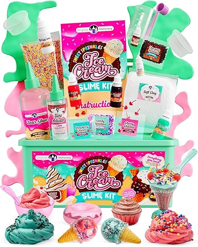 Miniatura 5 de Kit de Slime de Helado de Original Stationery para Niñas, Set de Creación de Slime con Aroma a Cereza, 31 Piezas, Artes y Manualidades Divertidos