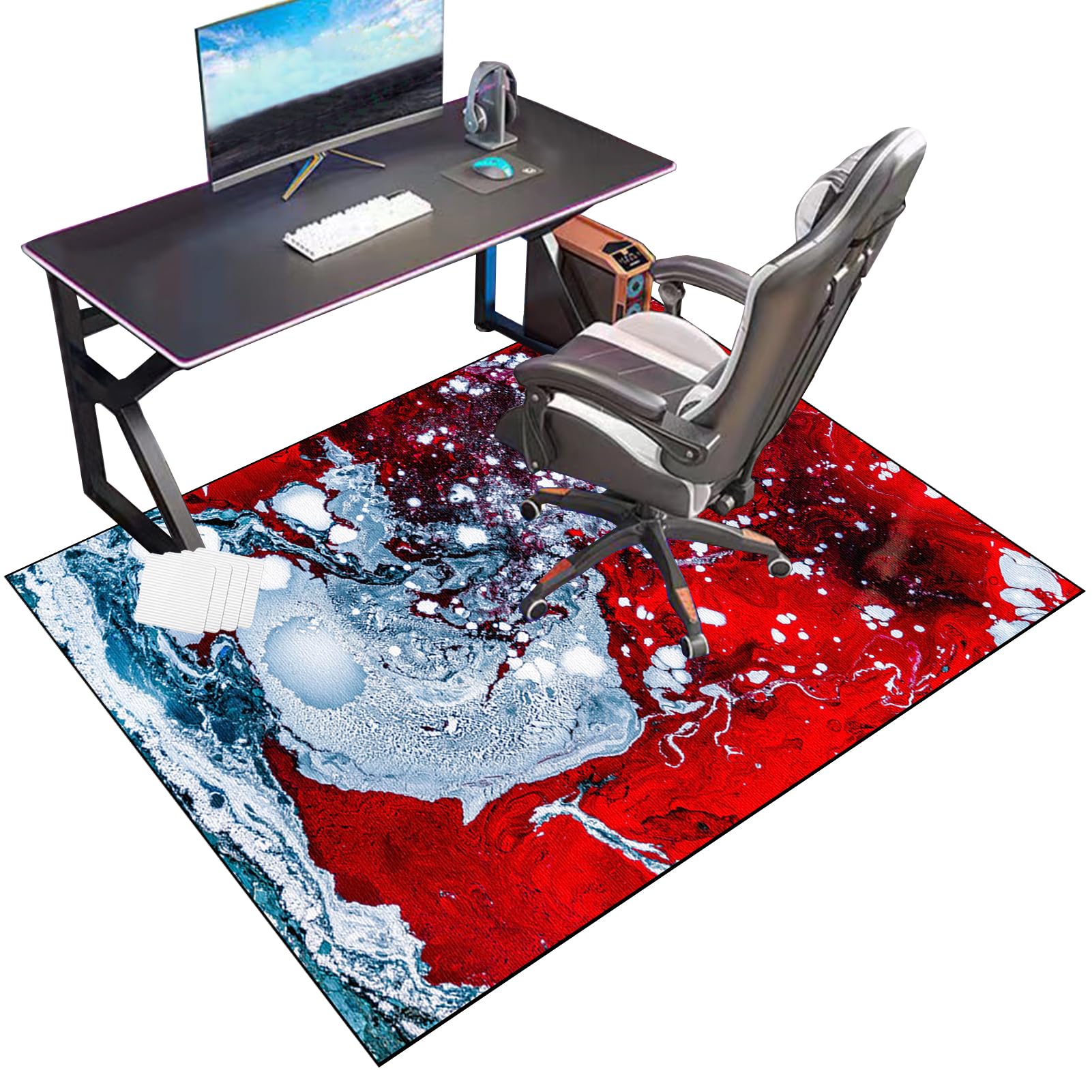 RxueSug Floor Protector Mat for Office Home Computer Gaming Chair Mat Carpet Protector Chair Mat Large Office Chair Mat for Hard Floor Non-slip Desk Chair Mat for Carpet Floors 120 x 140 cm