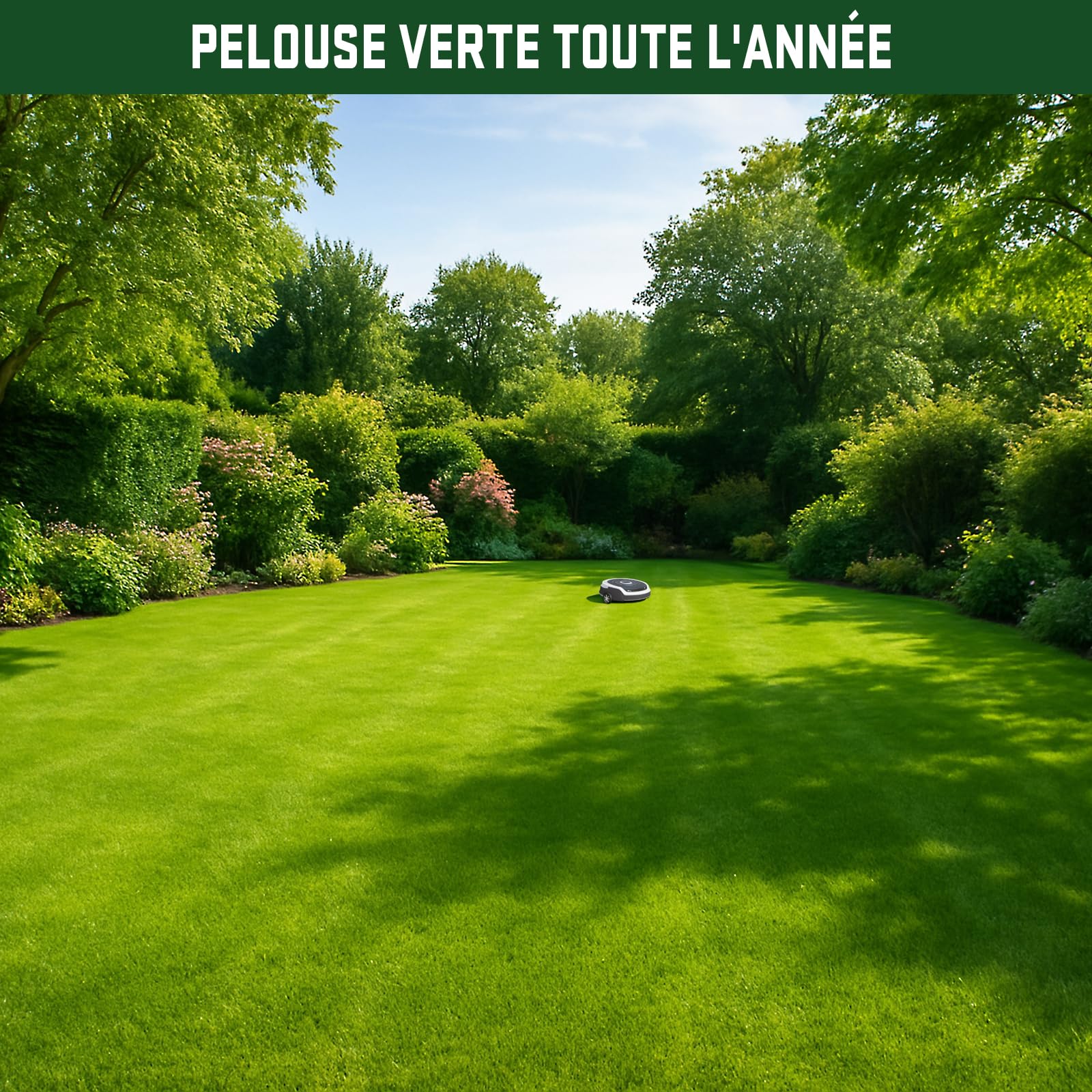Gazon hybride (80 x 80 cm) - Grille de pelouse flexible pour robot tondeuse - Filet de gazon artificiel robuste pour l'extérieur - Pour renforcer la pelouse