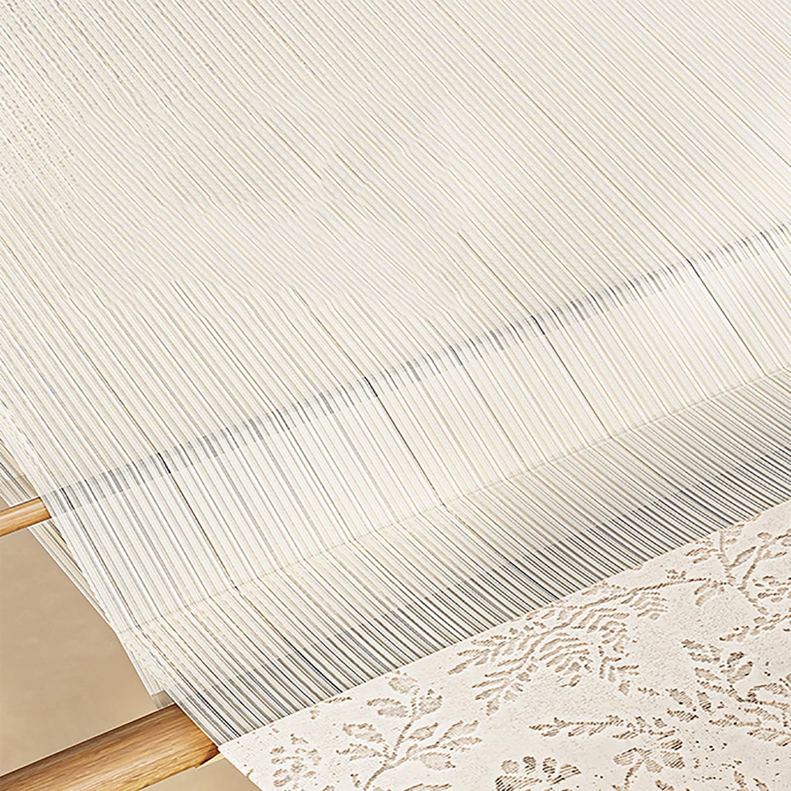 Generico Tenda Doccia Idrorepellente con Motivo Floreale in Rilievo, Tenda da Bagno traslucida Che Protegge la Privacy con Ganci,Bianca,150x200cm(59x79inch)