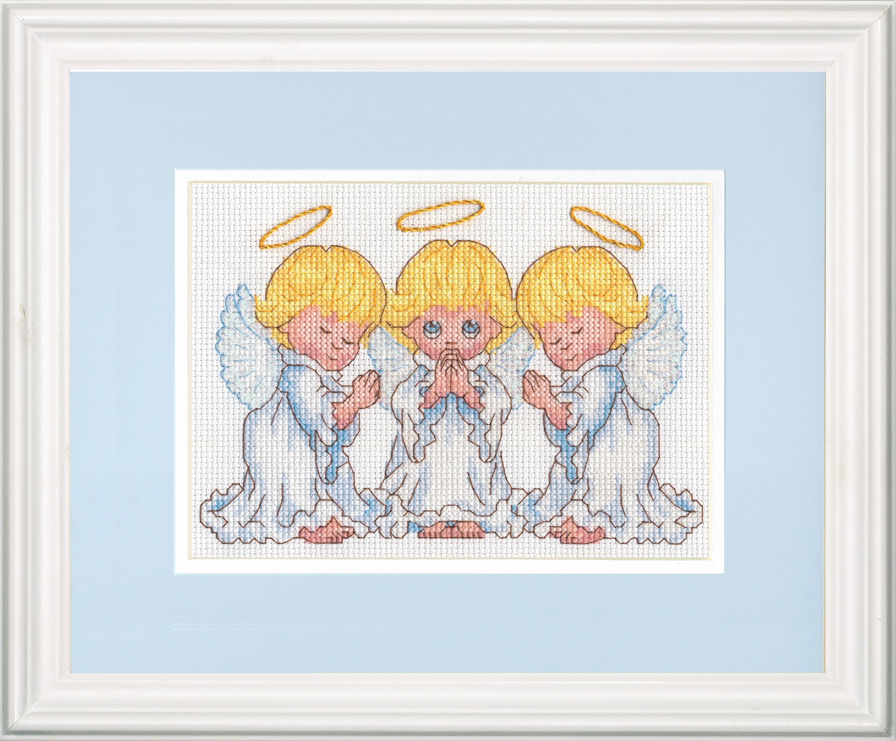 Dimensions Counted Cross Stitch Kit 'Little Angels' Nursery Decoration, 14 Count Ivory Aida, 5'' x 7''