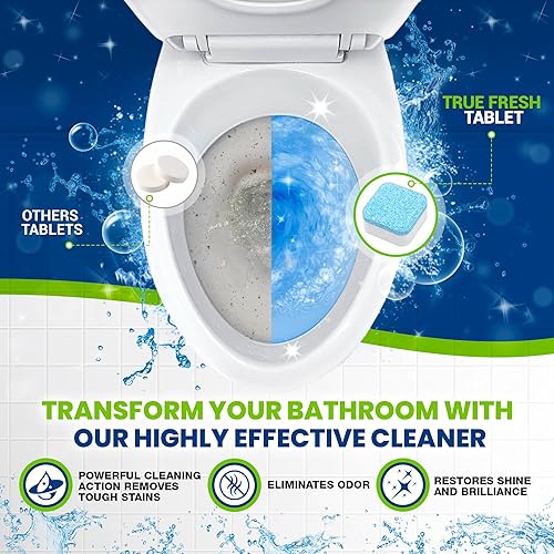 Miniatura 6 de True Fresh Paquete de 24 pastillas limpiadoras para inodoro, desodorantes y seguras para sépticos, limpieza profunda, eliminador de olores,