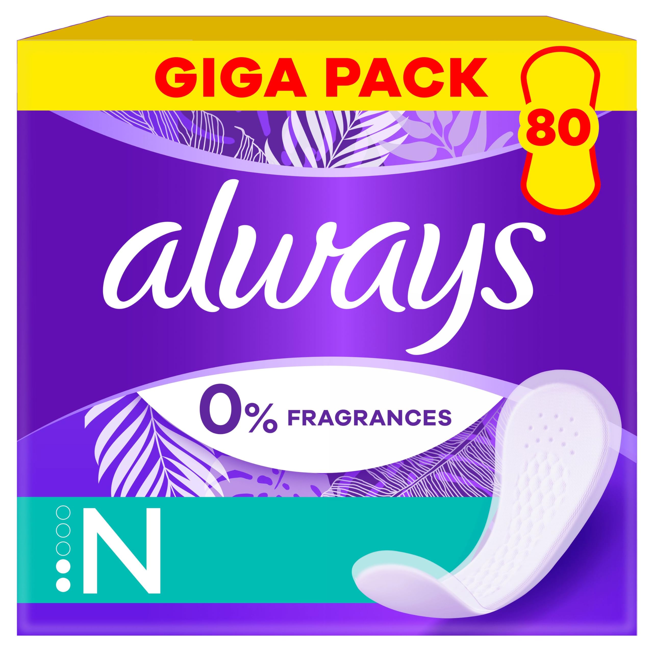 Always Daily Fresh Normal, 0% substancji zapachowych i barwników, 80X