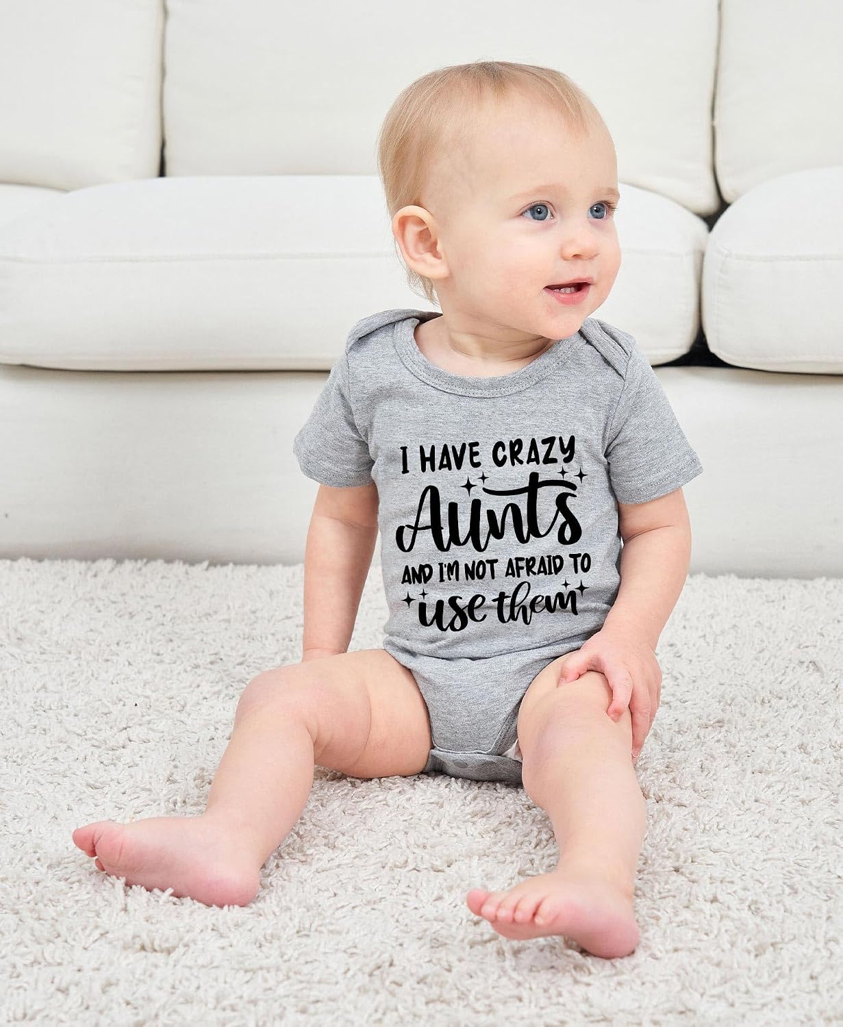 RAISEVERN Baby Boys Girls Clothes Newborn Bodysuit Funny Outfit 0-12 Months image 5