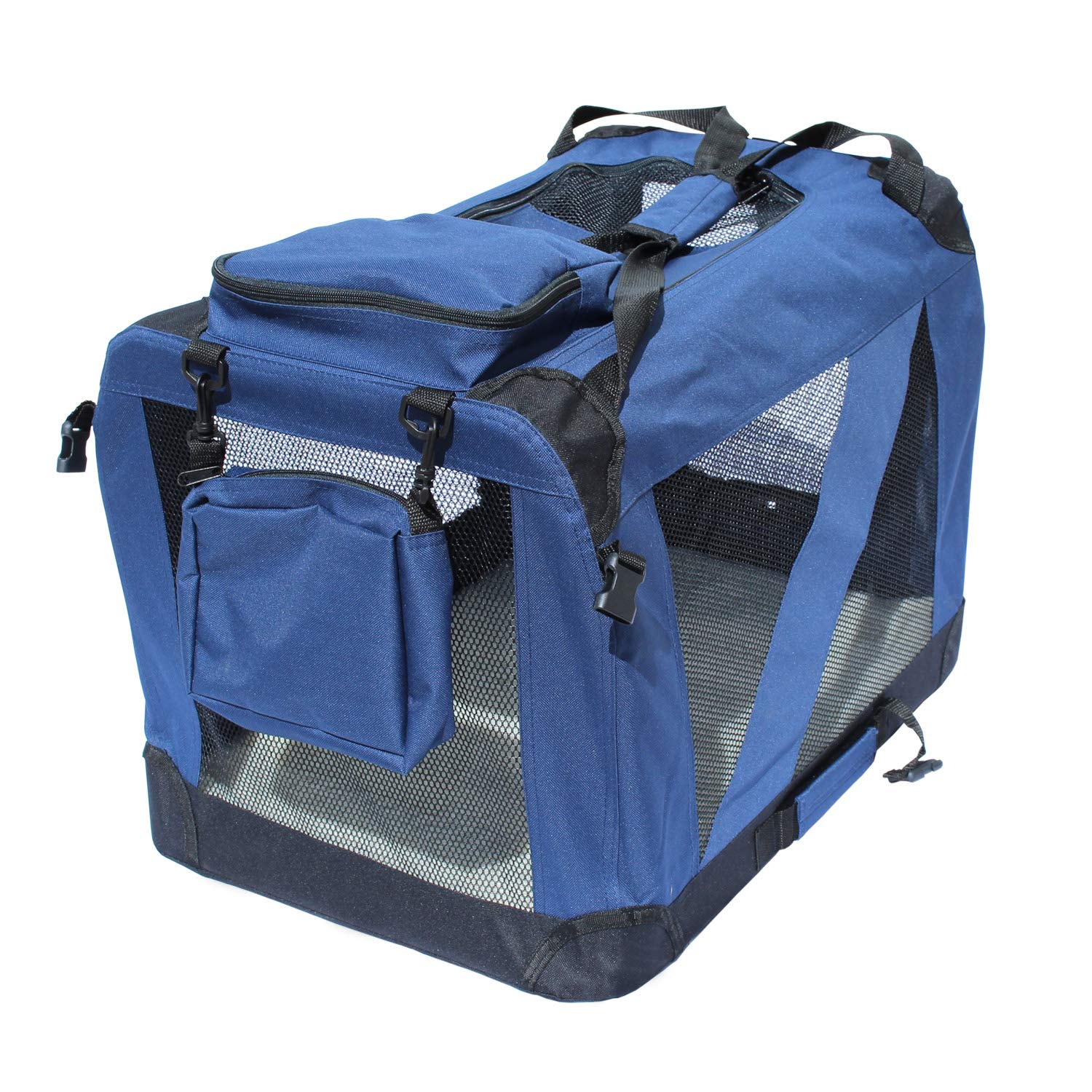 Transportin para Perros Plegable Yatek de entradas Laterales y Superiores con Alta Visibilidad, Confort y Seguridad para tu Mascota de tamaño L (70 x 52 x 52 cm)