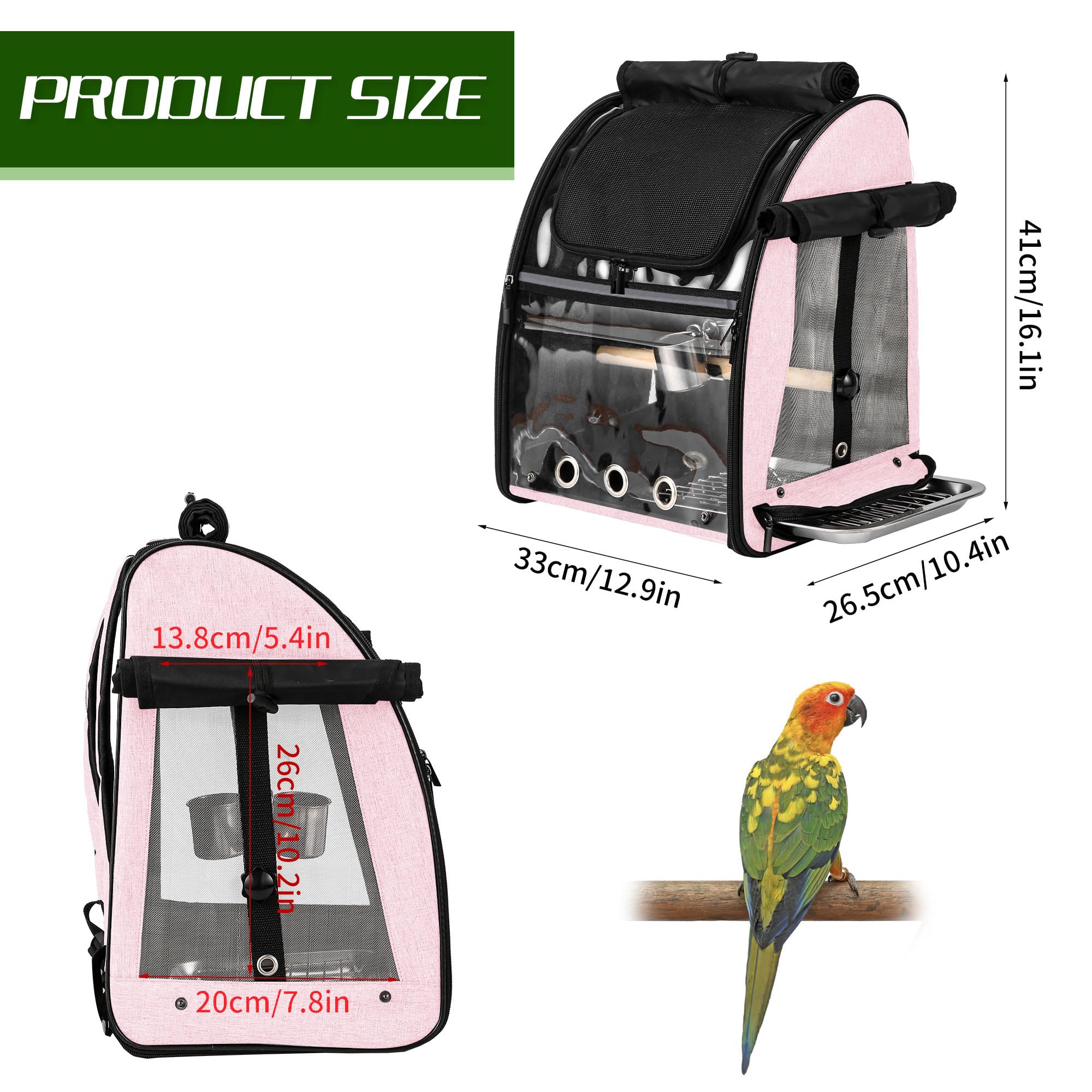 Suertree Vogeldraagtas Vogelreiskooi met standaard, kleine vogeldrager voor papegaai, draagbare vogeldraagtas reistas, huisdier transparante ademende reiskooi, Grijs, M Suertree Vogeldraagtas Vogelreiskooi met standaard, kleine vogeldrager voor papegaai, draagbare vogeldraagtas reistas, huisdier transparante ademende reiskooi, Grijs, M