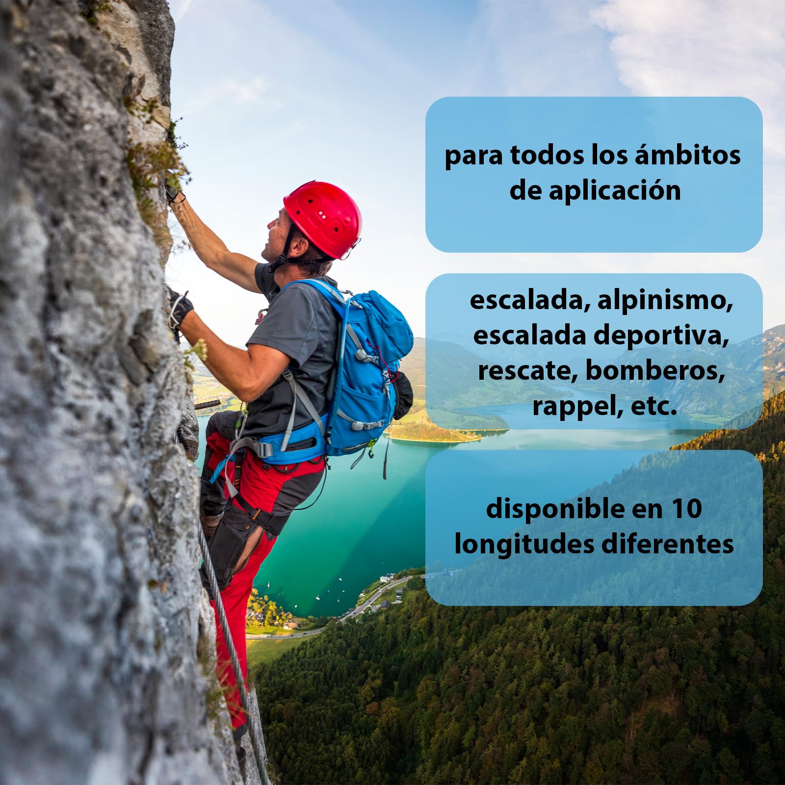 ALPIDEX Eslingas de cinta escalada poliamida 60 80 100 120 cm conjunto 4 piezas