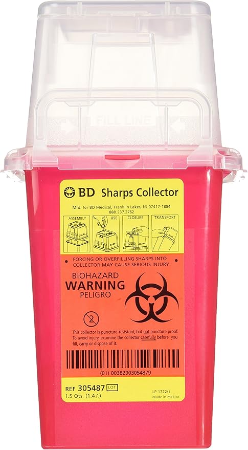 Amazon.com: BD Sharps Collector 1.5 QT 305487 by BND 00001 : Health ...