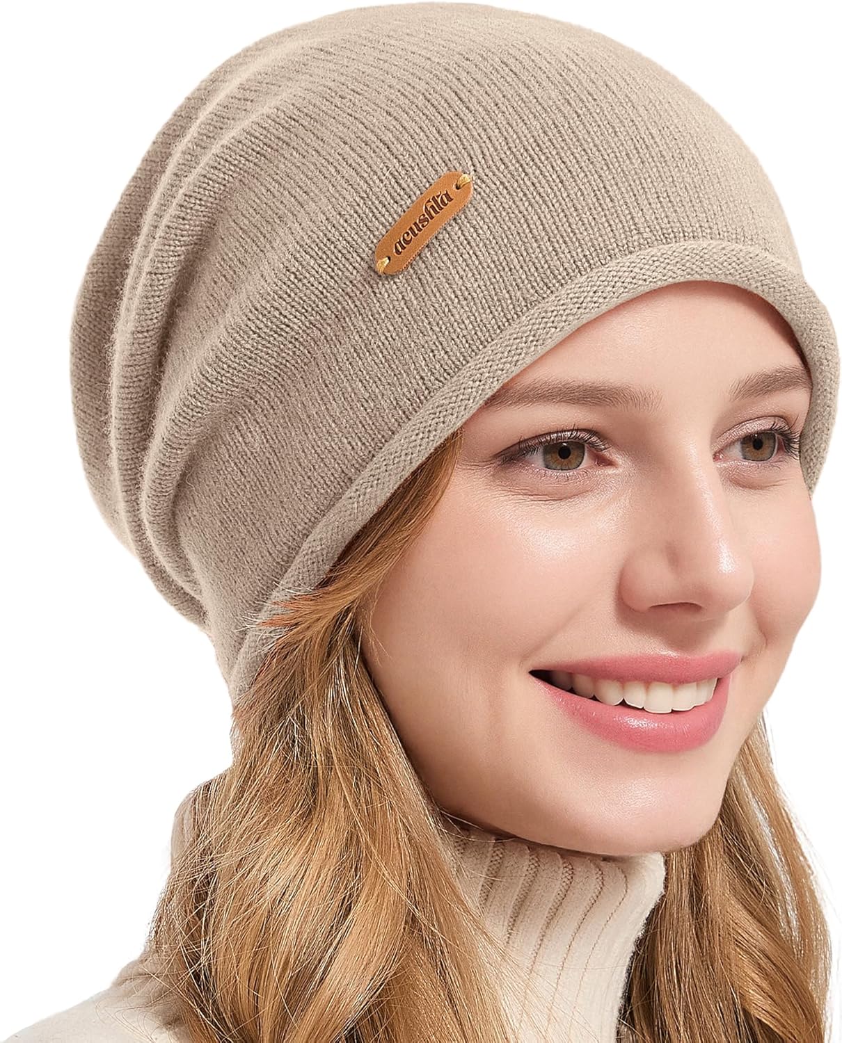 ACUSHLA 100% Merino Wool Slouchy Beanie for Women & Men Knit Winter Hat Unisex Warm Skull Cap for Cold Weather