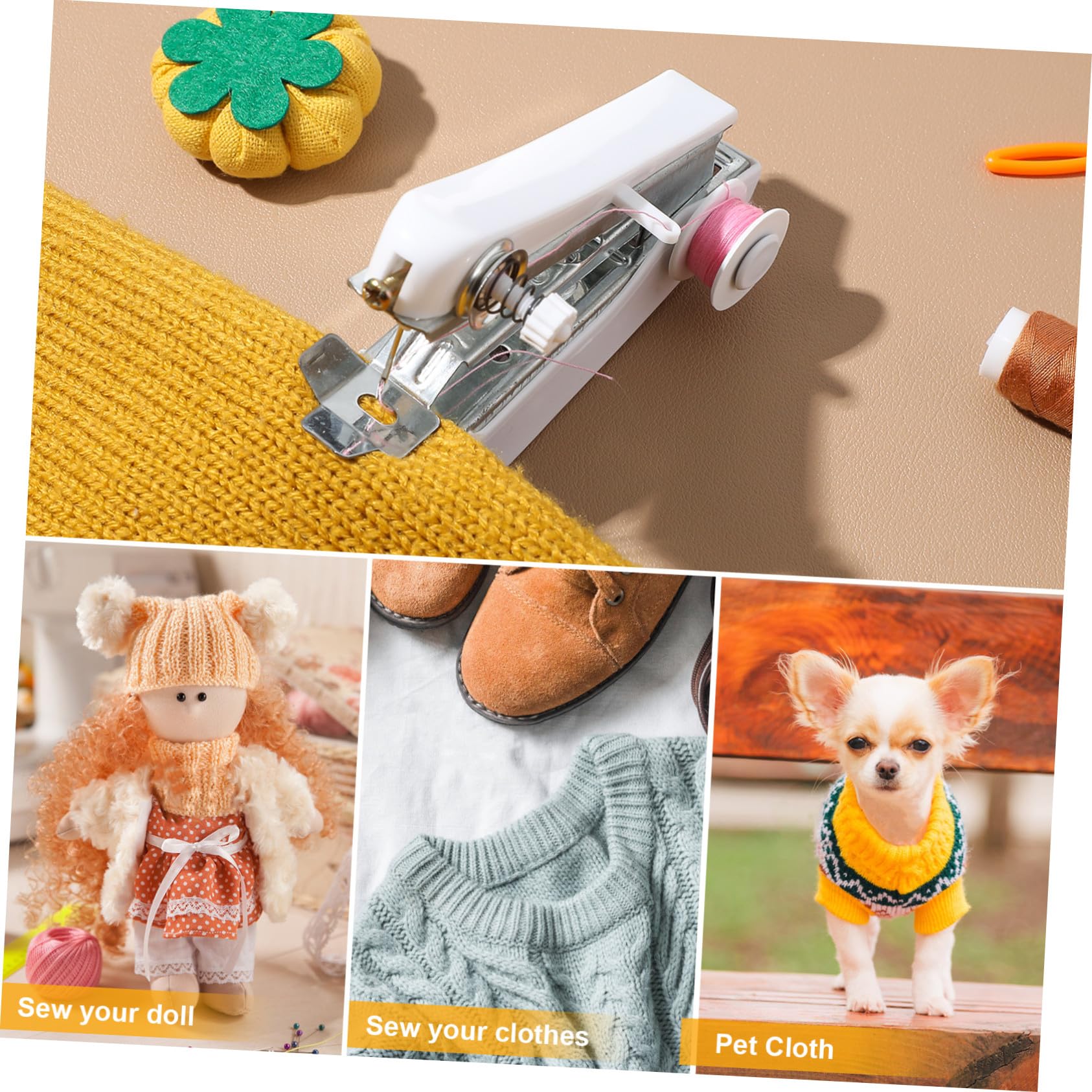 Mini Máquina de Coser Portátil Manual white Ligera y para Costura Rápida Casa y Reparaciones con Construcción Duradera Acero Inoxidable y Plástico Resistente para Color Aleatorio