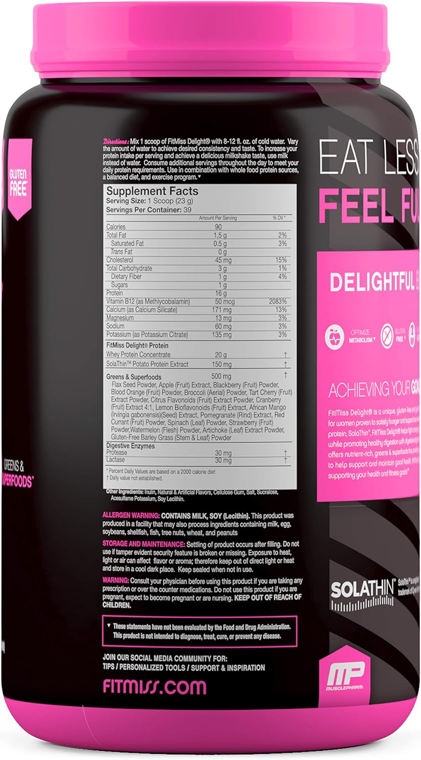 Muscle Pharm Delight Protein Powder, Nutritional Shake, Vanilla Chai, 2 Pounds, 39 Servings