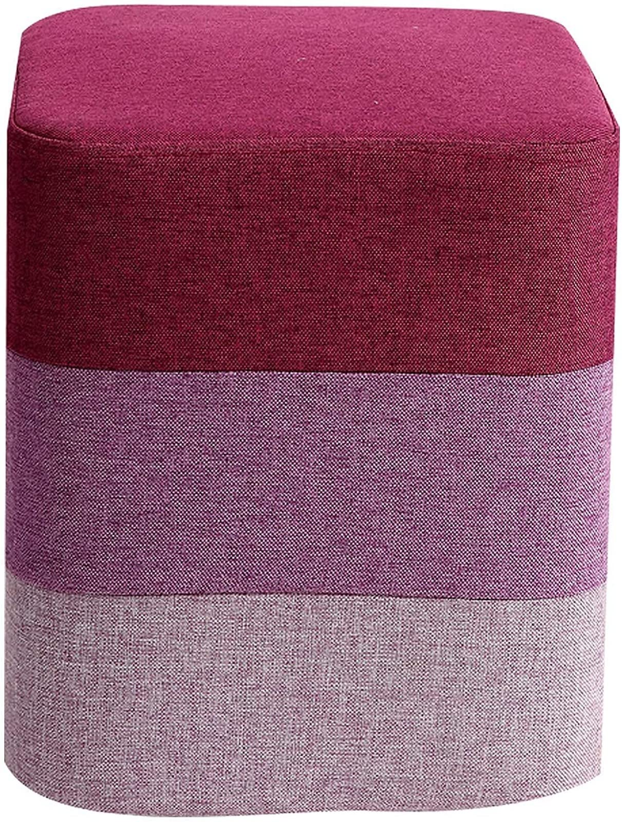 Repose-pieds ottoman en bois avec pouf rembourré carré pour salon