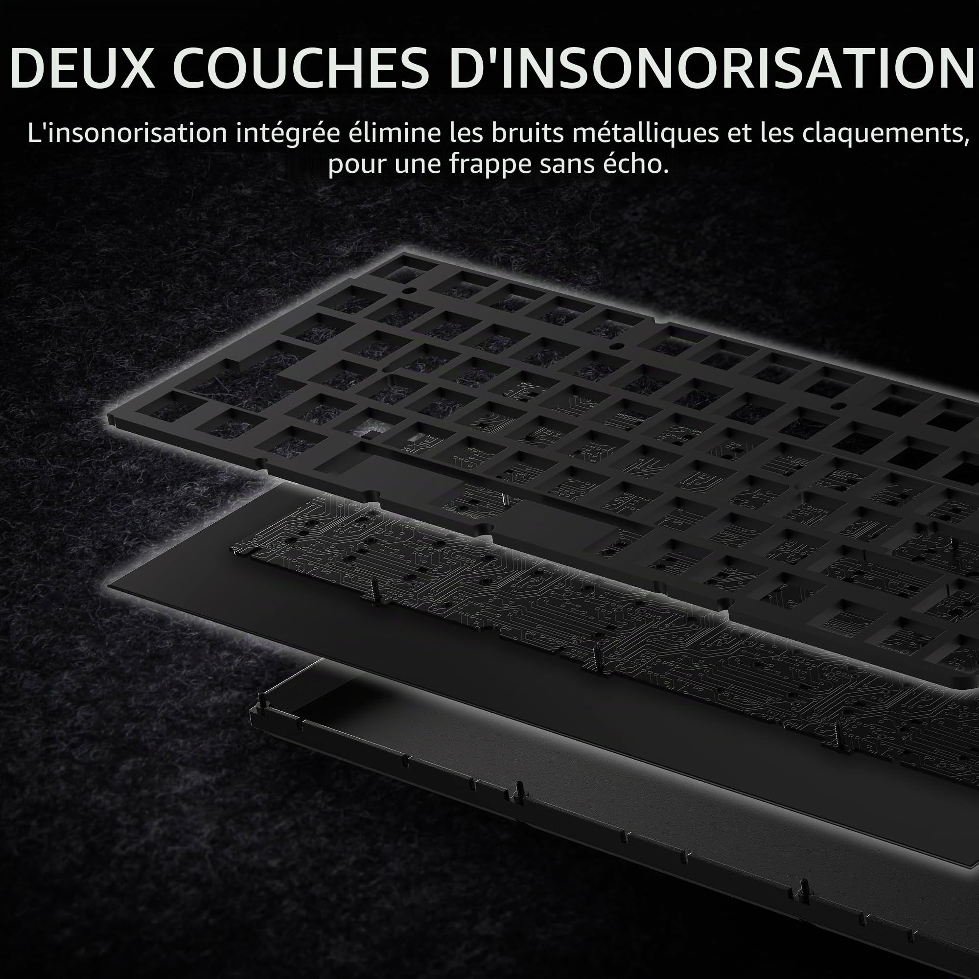 Corsair K65 Plus Wireless 75% RGB Hot-Swappable Clavier Mécanique de Jeu - Commutateurs Tactiles Prélubrifiés Corsair MLX Fusion - Deux Couches d'atténuation du Bruit - PBT Keycaps - QWERTY NA - Noir
