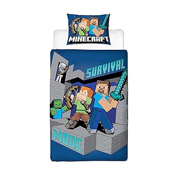 Character World Minecraft Survive Single Duvet Cover