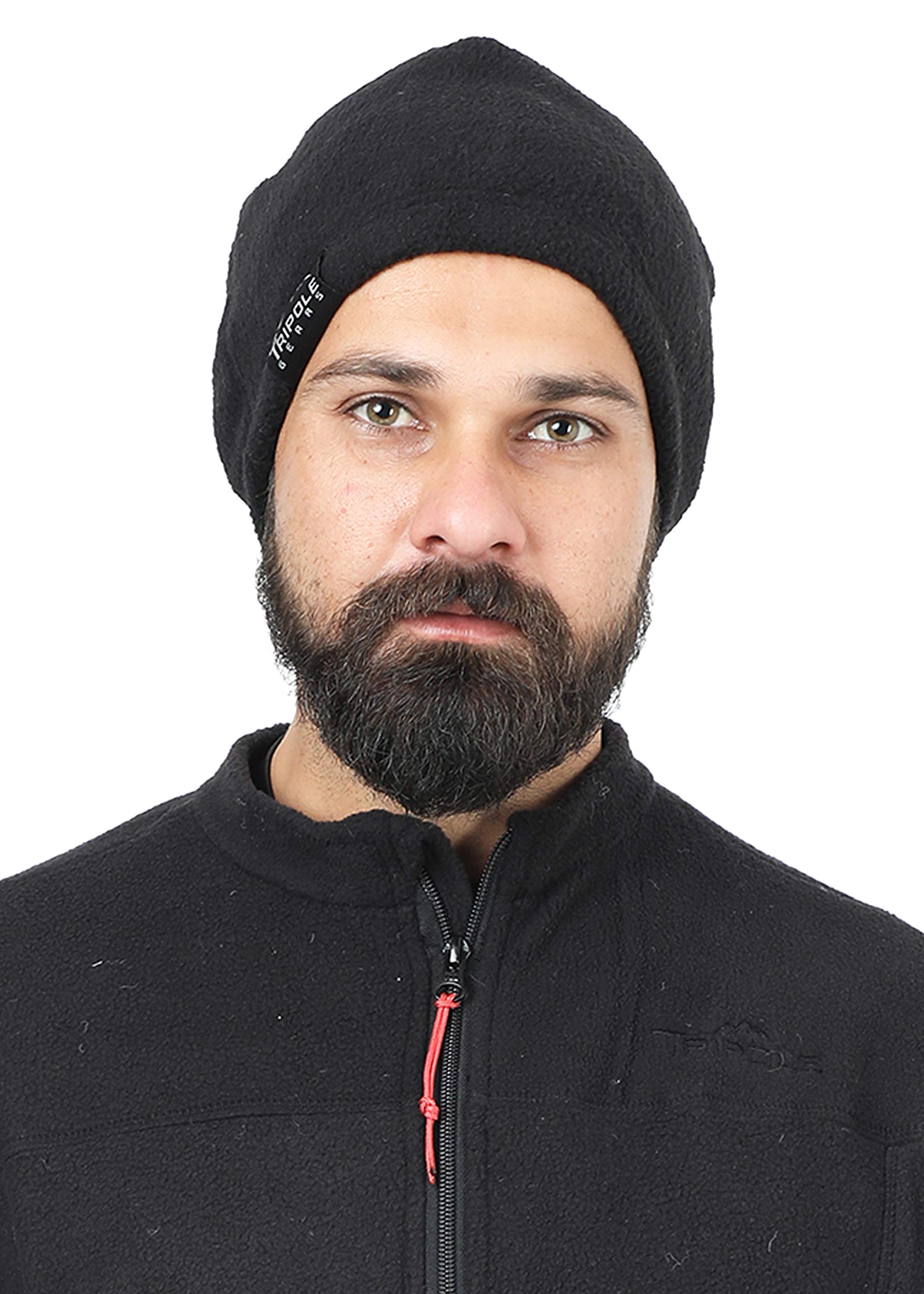 Tripole Unisex Winter Fleece Cap (Black, Free Size)-image-13