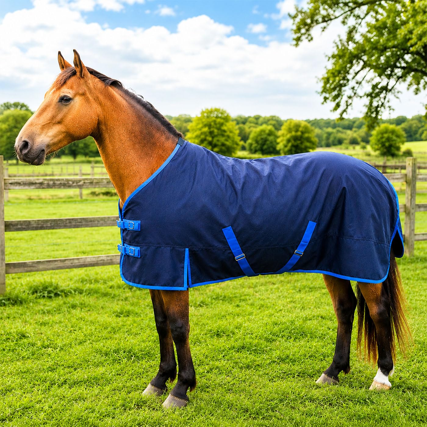 Brama-West 125 - Manta para lluvia (1200D, resistente al agua y transpirable), diseño de caballo