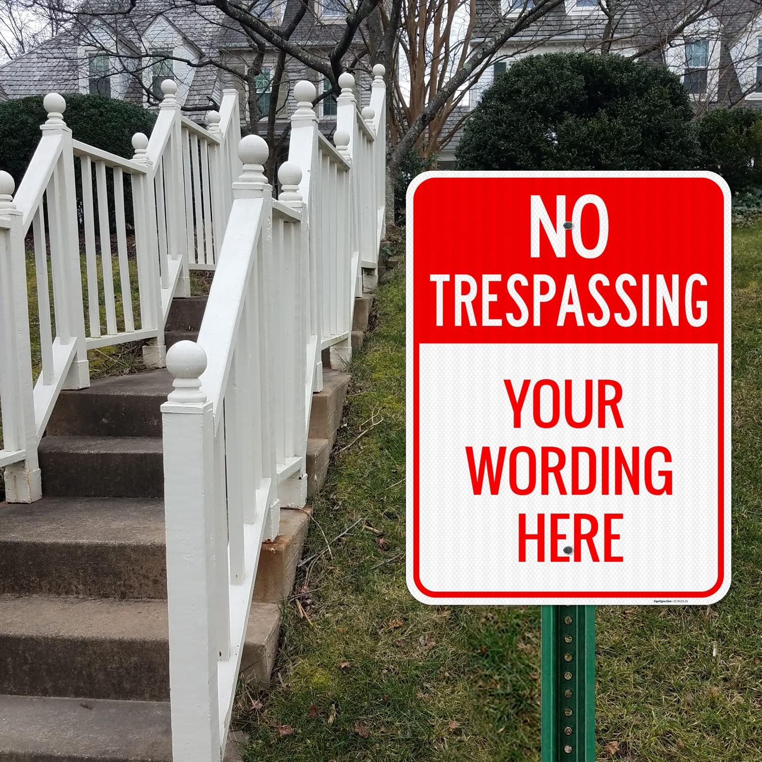 Custom No Trespassing Sign, Personalize for Business, School, Parking Lot, Driveway, for Outdoor/Indoor Use Sign, 18x24 Inches, 3M EGP Reflective .080 Aluminum, Fade Resistant, Made in USA