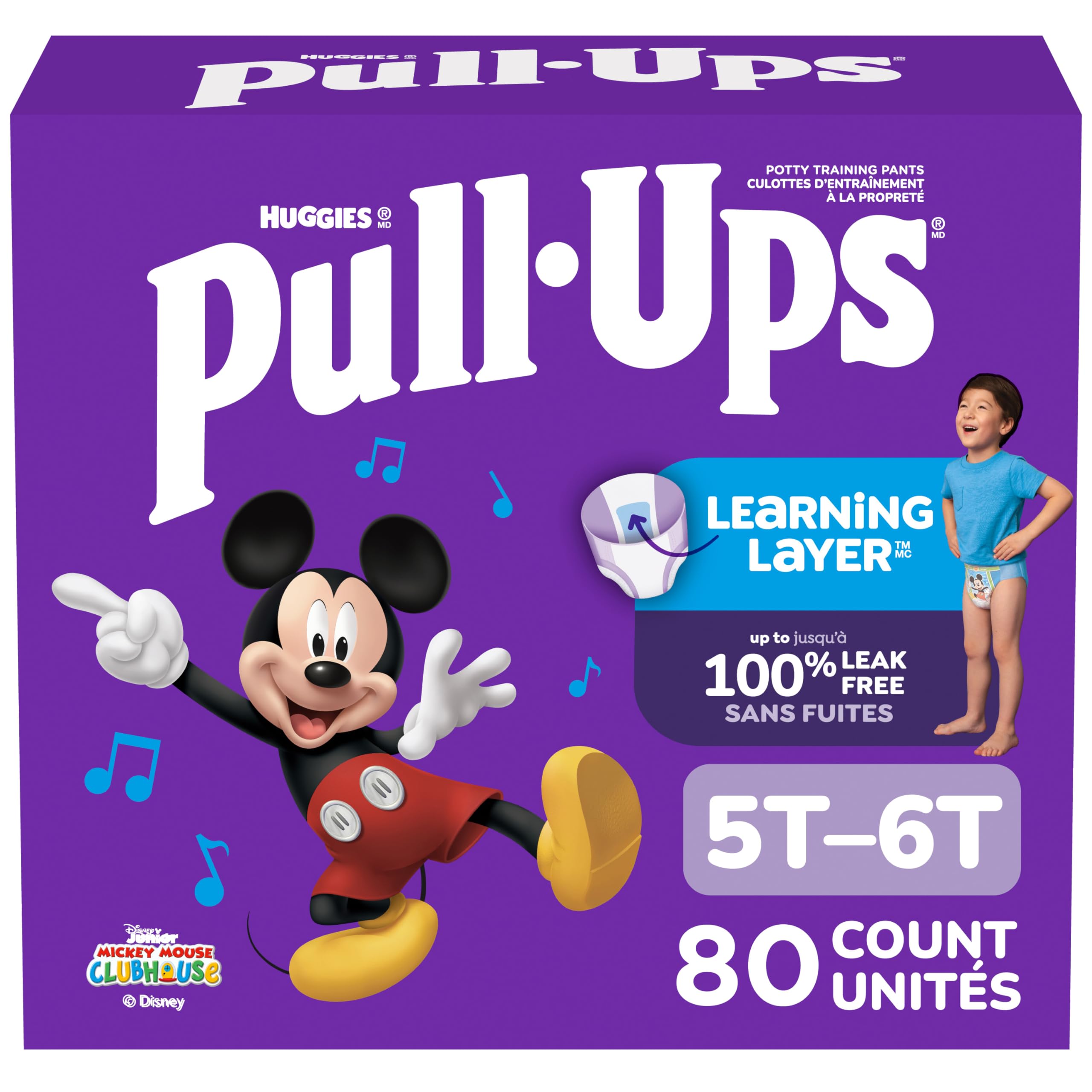 Pull-Ups Boys' Potty Training Pants, Size 5T-6T Training Underwear (46-60 lbs), 80 Count - 2