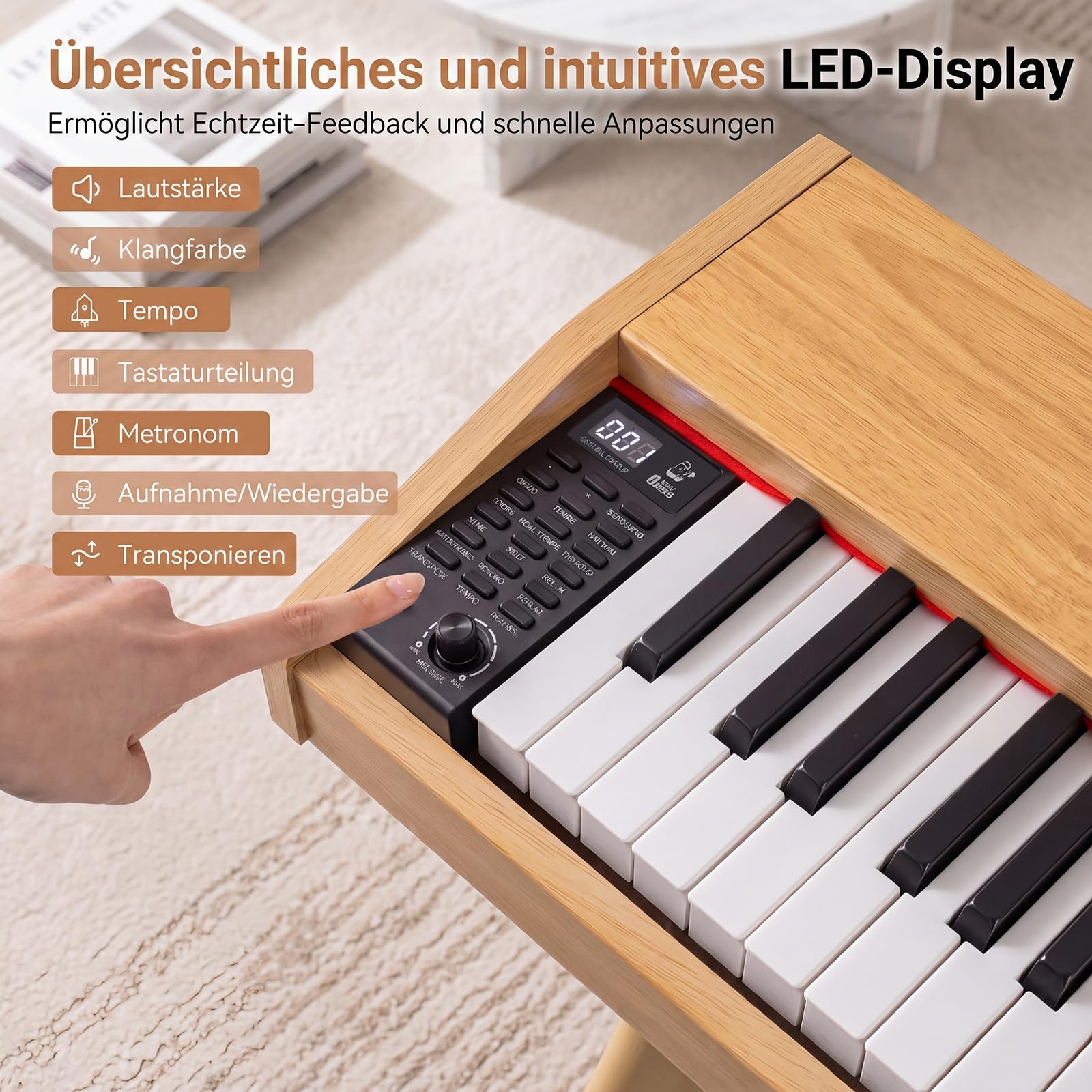 COSTWAY 88 Tasten Digitalpiano, E-Piano mit Ständer halbgewichtete Tastatur | klavier mit 3 Pedale, 800 Klänge, 600 Rhythmen, USB-MIDI-Anschluss, Notenständer, Keyboard für Anfänger & Hausgebrauch