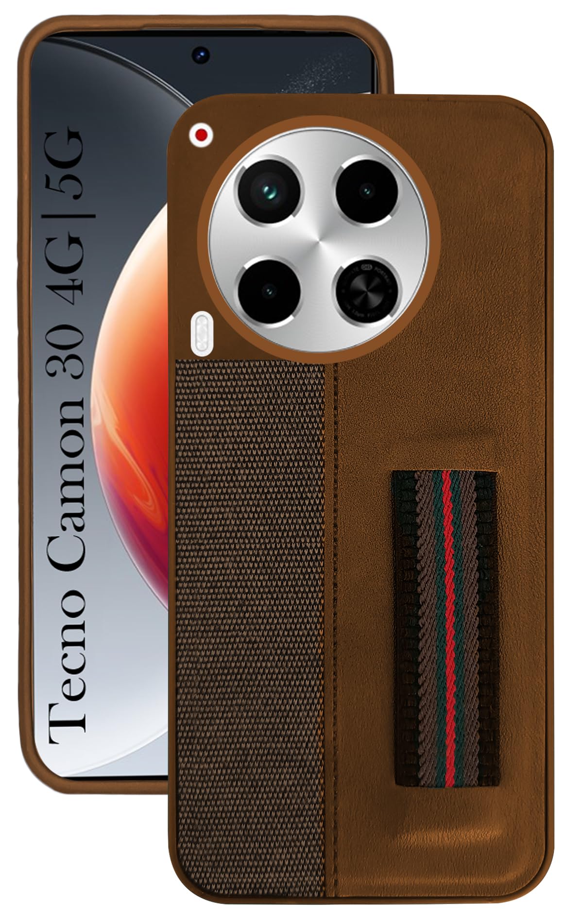 Jkobi Back Cover Case for Tecno Camon 30 4G | 5G (Professional PU Leather | Strip Chain Holder Socket) (B0DDCMM67X) Amazon Price History, Amazon Price Tracker