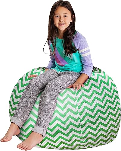 Miniatura 109 de Posh Stuffable - Sillón puff con almacenamiento para niños, contenedor de animales de peluche, organizador de juguetes de niños Lienzo Burbujas Azul