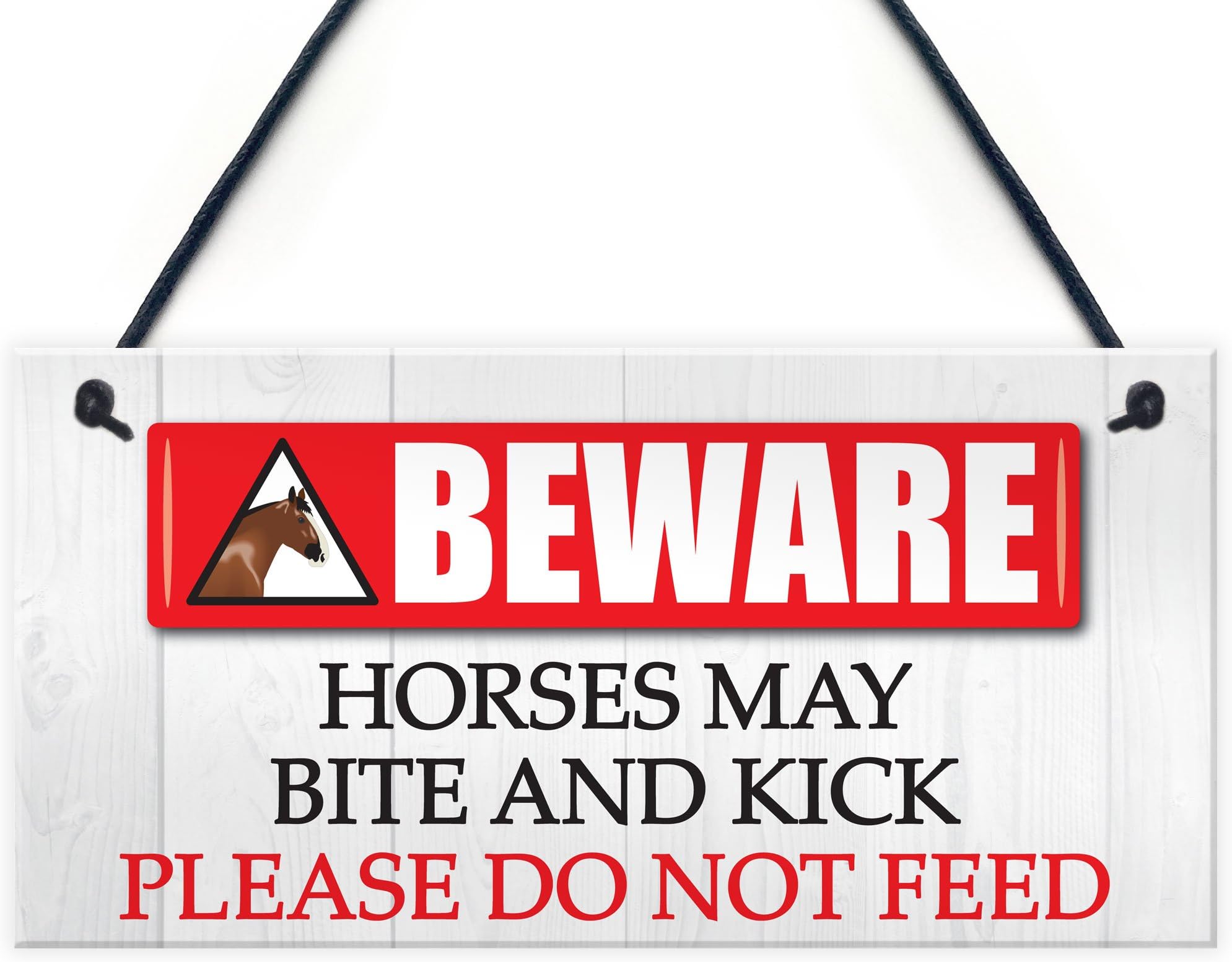 XLD Store Horses May Bite & Kick Sign Do Not Feed The Horses Stable Gate Beware Horse Equestrian Plaque