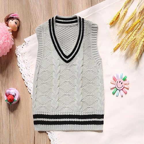 Miniatura 2 de Suéter de punto para bebé niño y niña, chaleco uniforme de color puro, algodón, primavera, otoño, niño pequeño