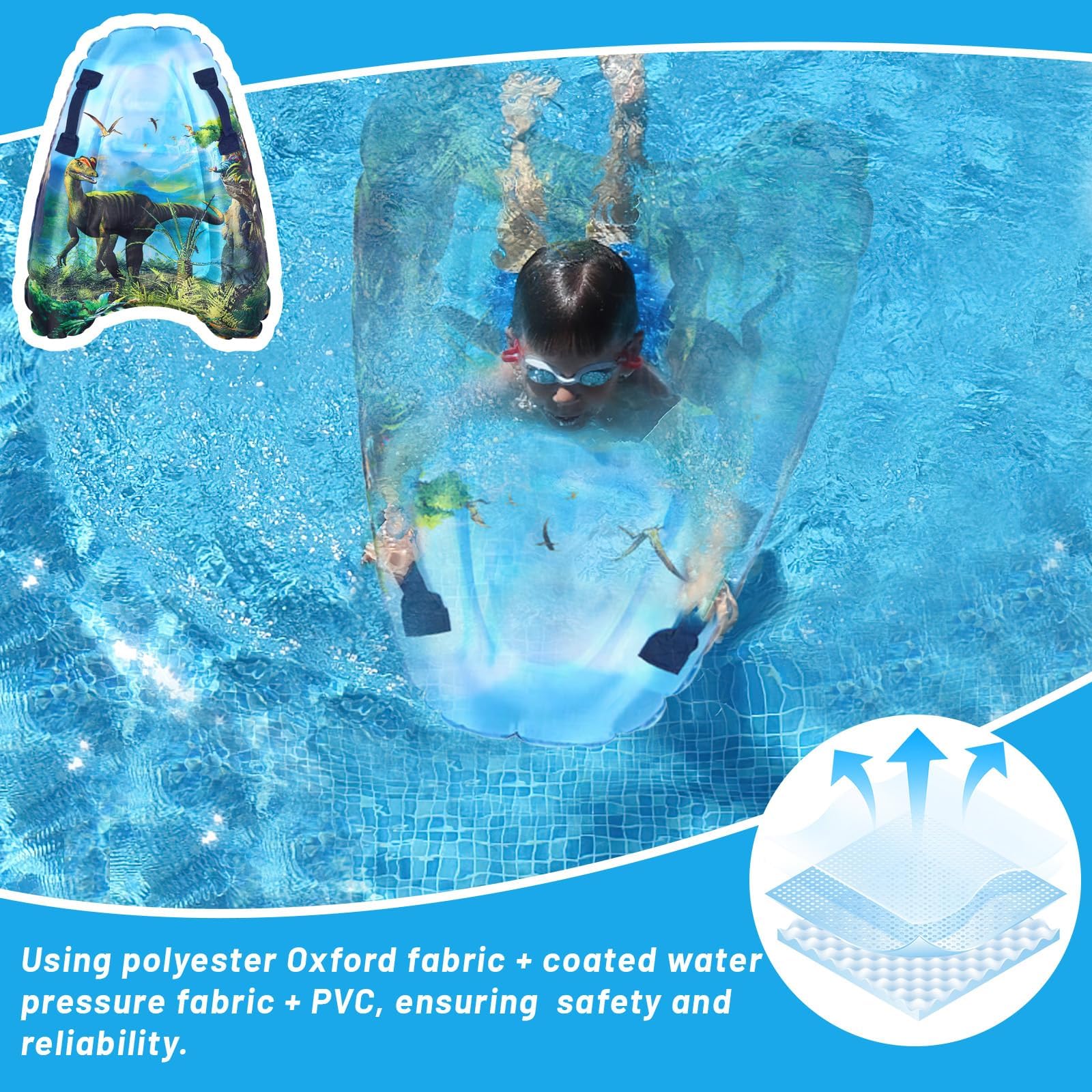 Shyllin Tabla Hinchable 75x54.5 cm Surf Inflable con Asa Bodyboard