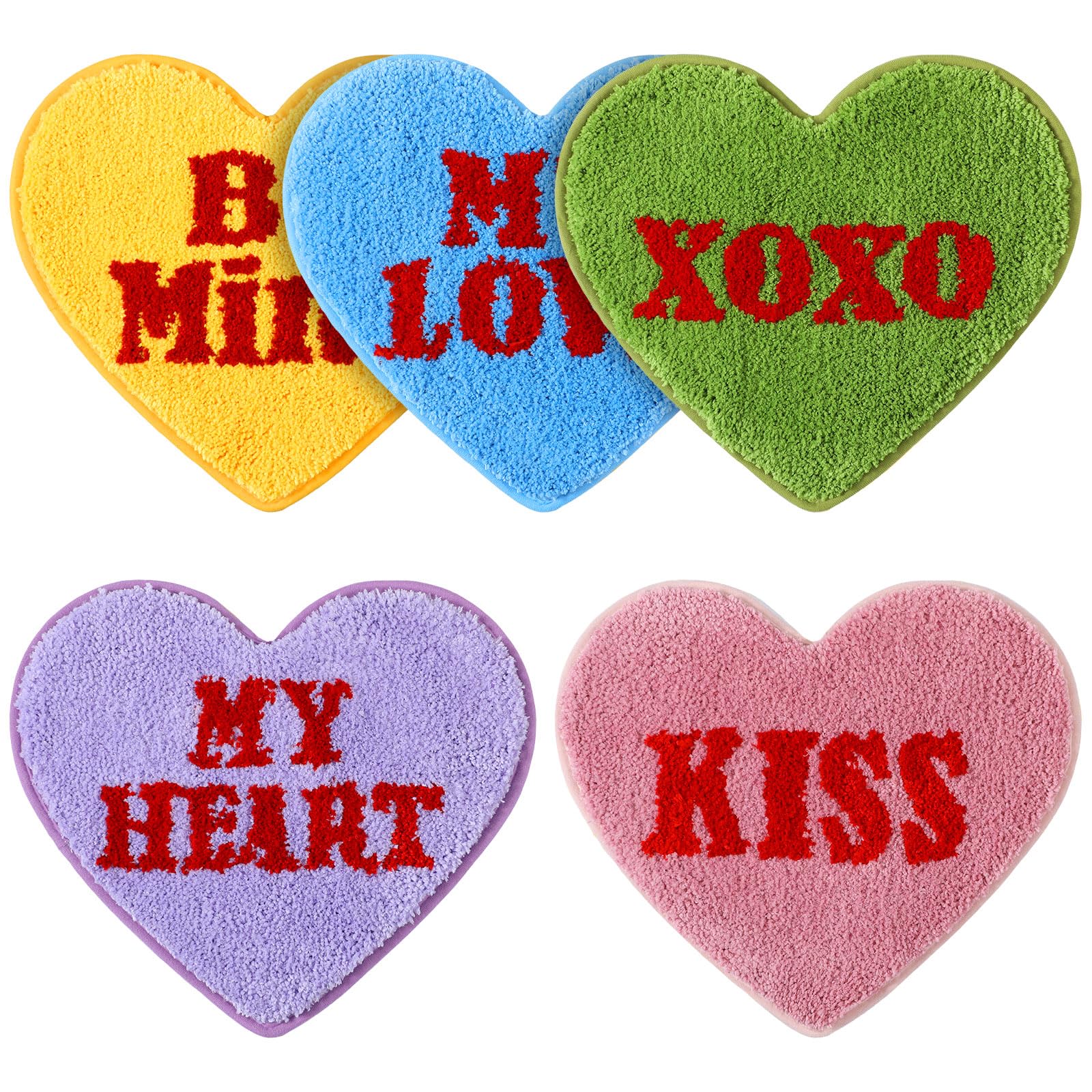 Amazon.com: Hoolerry 5 Pack Valentine's Day Bathroom Rugs 15.8