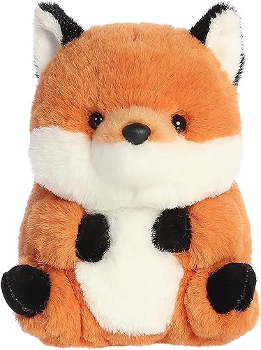 Aurora Round Rolly Pet Finley Fox - Adorable compañero - Diversión sobre la marcha, naranja, 5 pulgadas