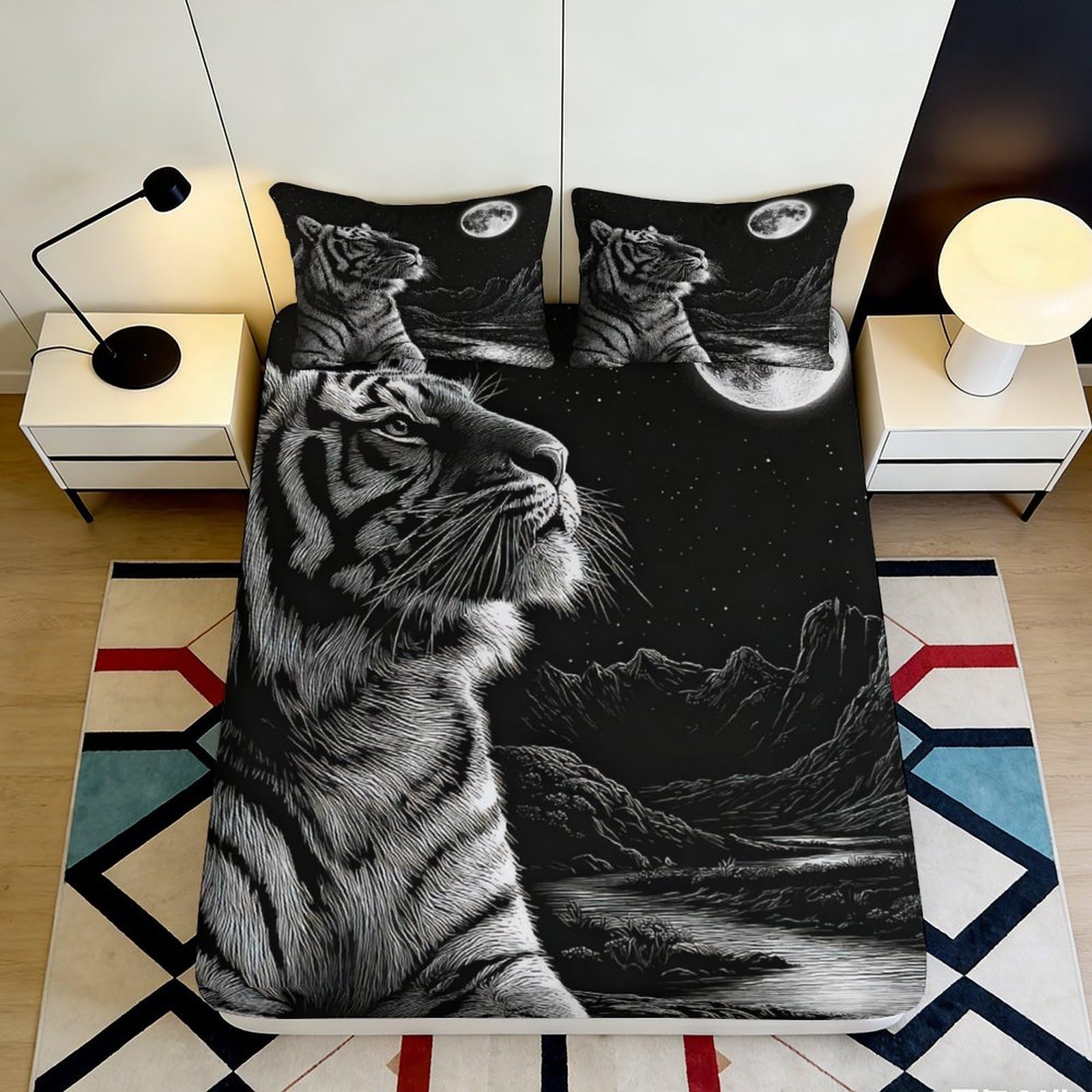 3D Printed Fantasy Castle Fitted Sheet Microfiber Deep Pocket Bedroom Bedding Magic Castle Mattress Fitted Cover Non-Slip Full Wrap Washable 160x200x25cm