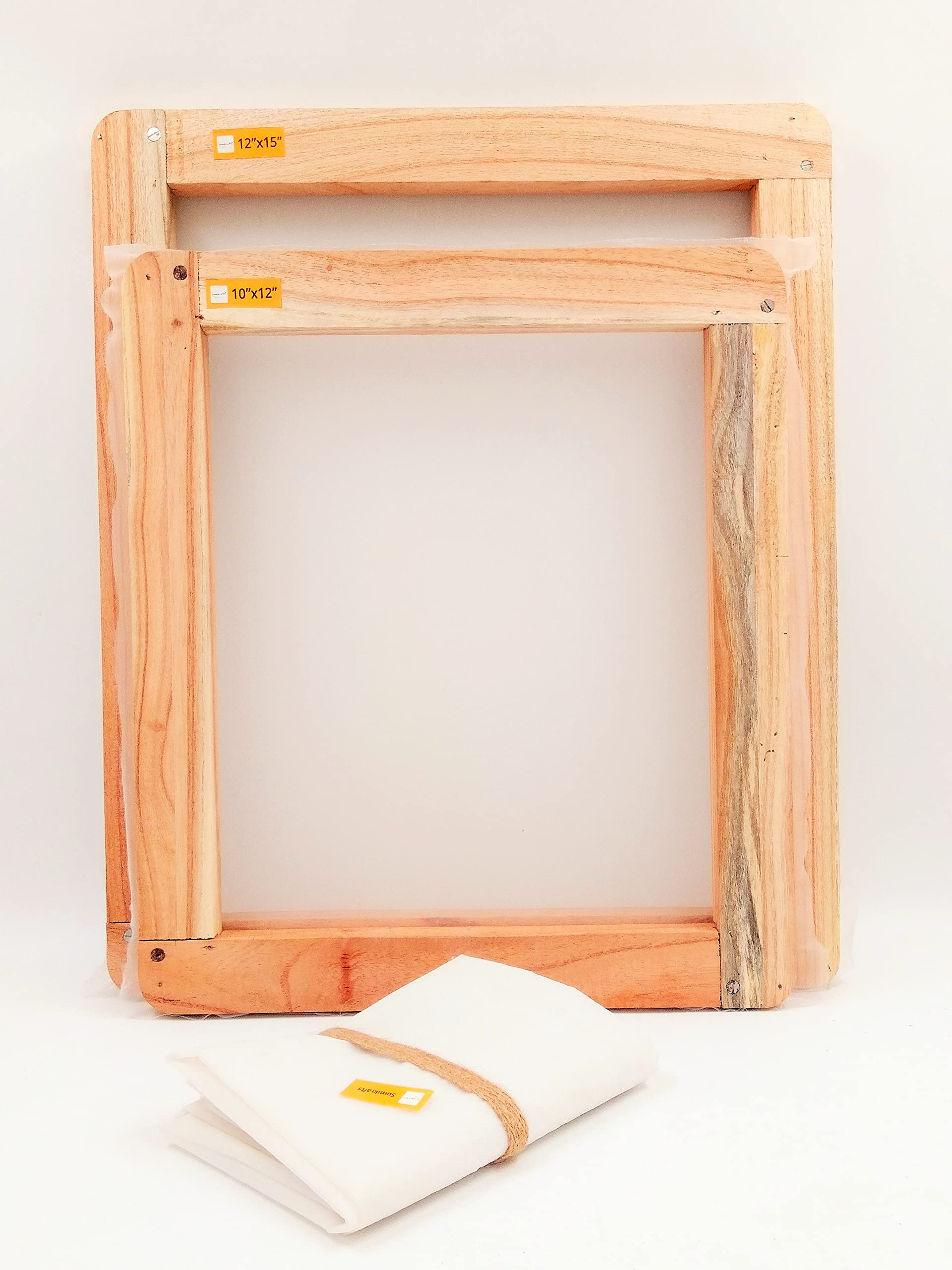 sumikrafts Screen Printing kit-Screen Frame-2 Assorted Sizes 10”x12”+12”x15”inches+-1 metre Nylon mesh no 16-image-38