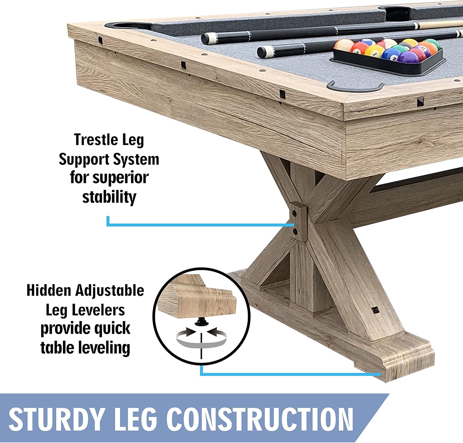 Freetime Fun 7-FT 3in1 Rockford Conversion Game Featuring Pool Table with Dining and Table Tennis Tables - Upgraded Accessories Kit Included : Sports & Outdoors