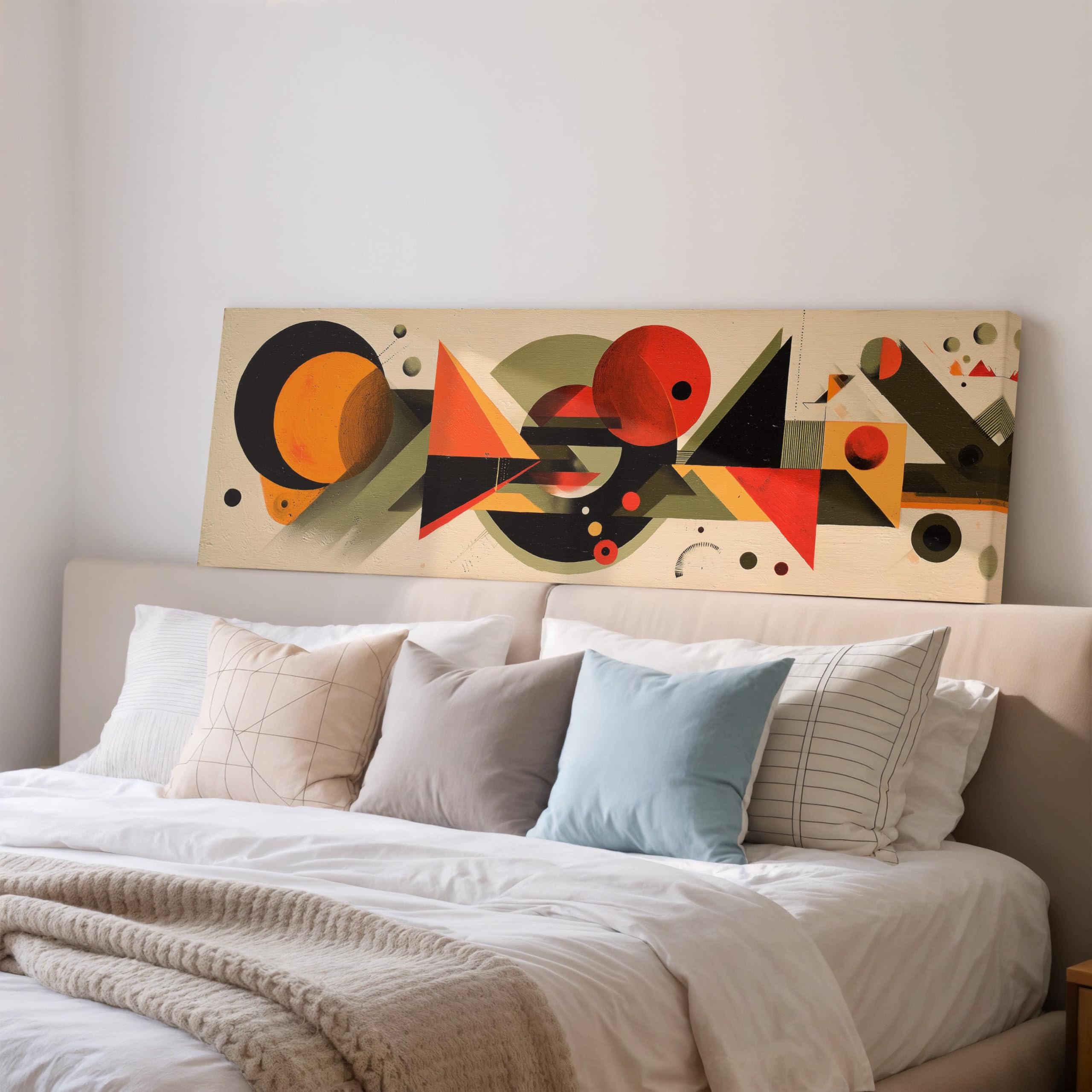 XBTYKPB Horizontal Wall Art, Large Framed Canvas, Geometric Framed Poster, Wide, Panoramic Art,Above Bed Long Narrow Art Painting(70x210cm/Frameless)