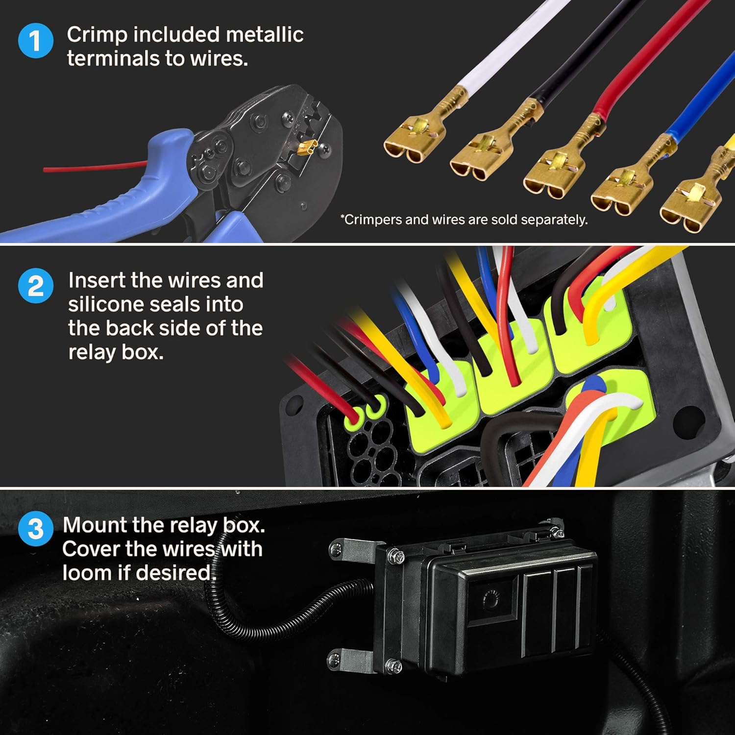 12V Auto Waterproof Fuse Relay Box Block [6 Bosch Style Relay Holder] [6 ATC/ATO Fuse Holder] Universal Relay Block Box for 12V Automotive Vehicles Cars Marine Boat Light Equipment : Automotive