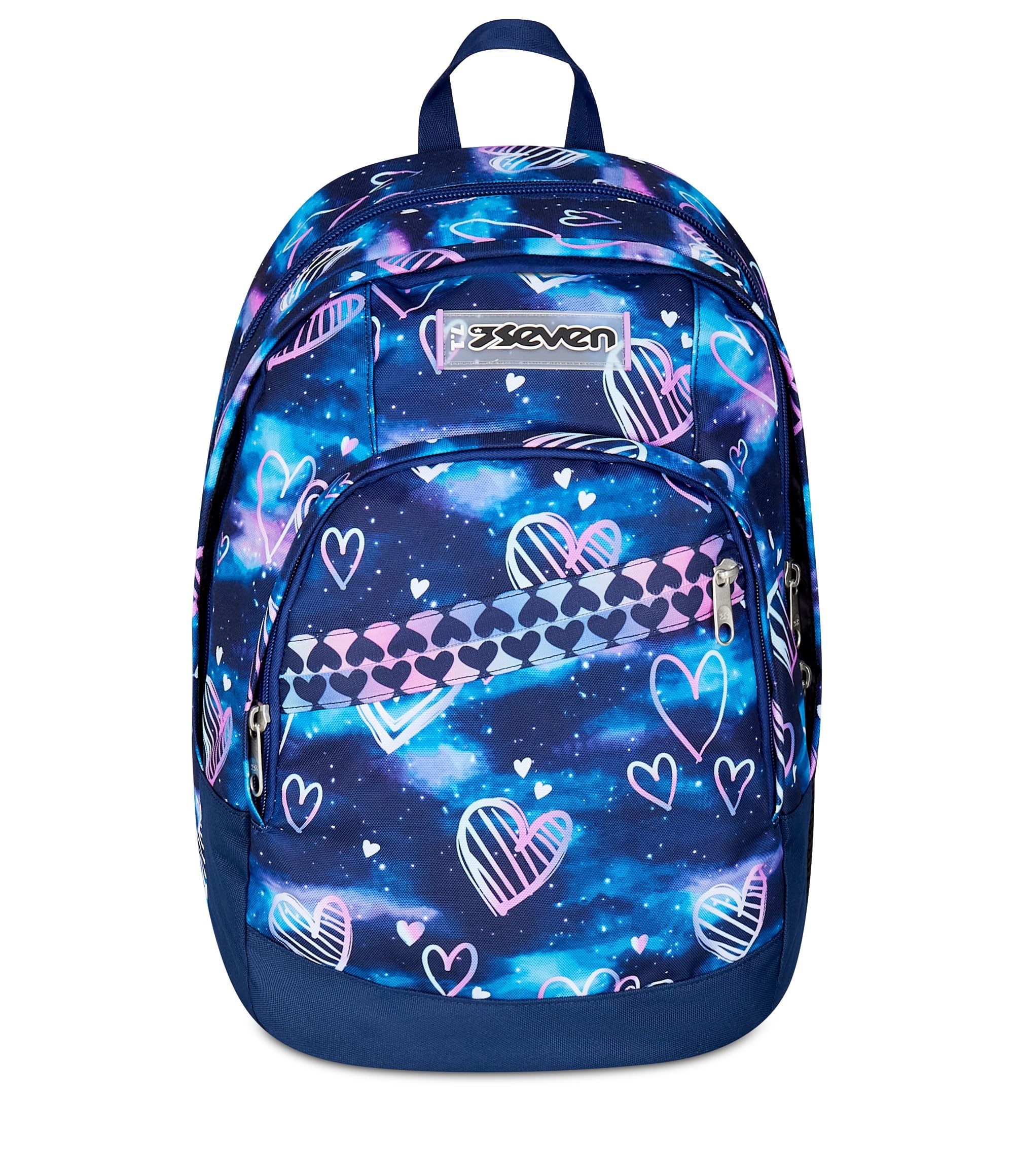 Seven Zaino Scuola Dual, Viola Fucsia, Doppio Scomparto Da 31 L, Tasca Per PC, Tasca Per Borraccia e Tasca Con Organizer, Scuola Media e Superiore, Zaino Per Ragazza
