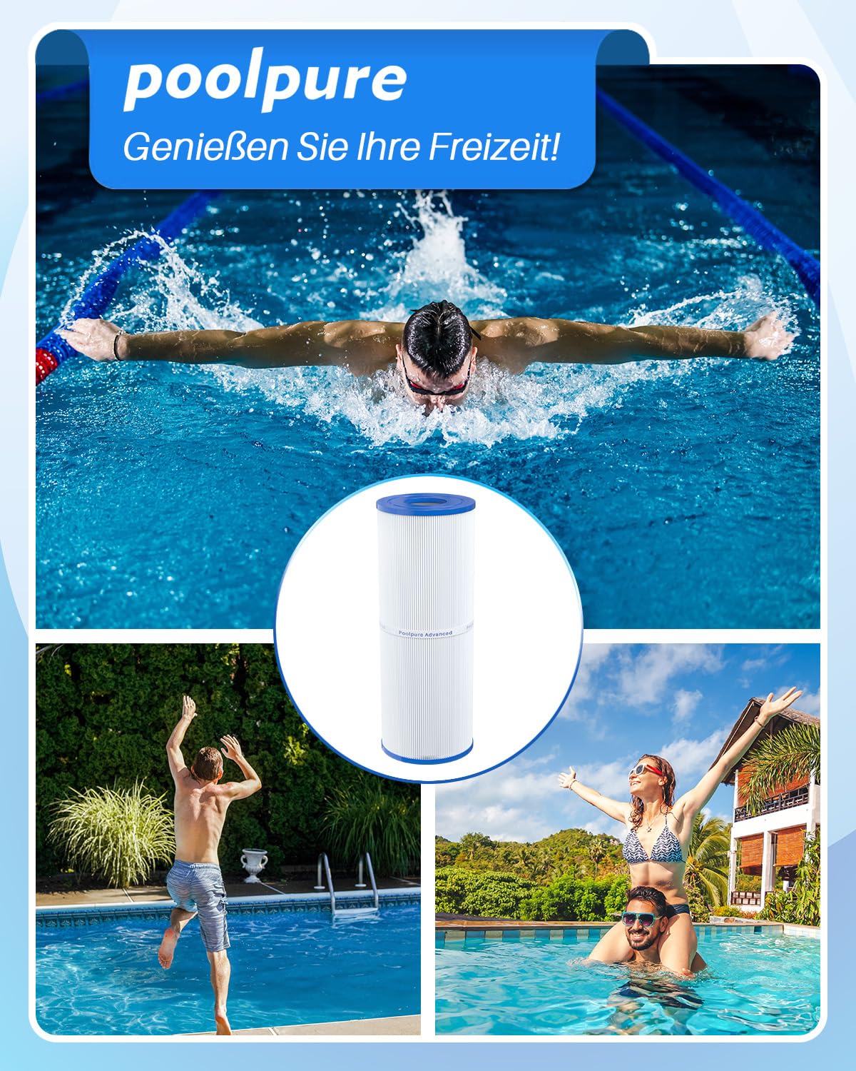 POOLPURE 2 stück Spa Hot Tub Filter 4-Unzen-Filtermedien Ersatz für Unicel C-4326 Pleatco PRB25-IN Filbur FC-2375 (rechnung vorhanden)
