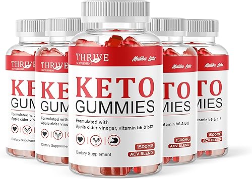Thrive Keto ACV Gummies, nueva fórmula fuerte liberada por el tiempo, 1500 mg una vez al día, vinagre de sidra de manzana, además de suplemento de