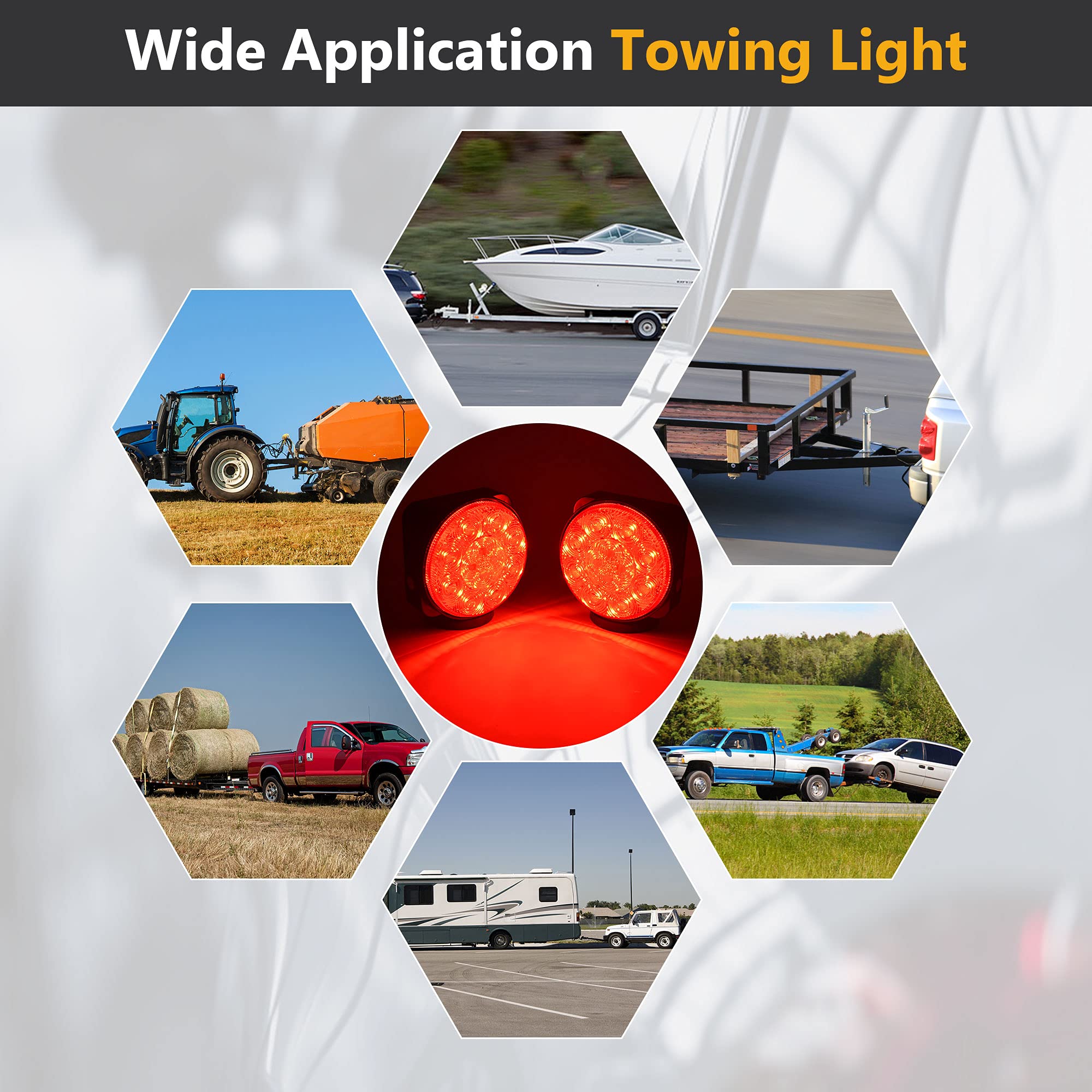 Oyviny Wireless Trailer Lights Kit Rechargeable Trailer LED Lights for Utility Trailer