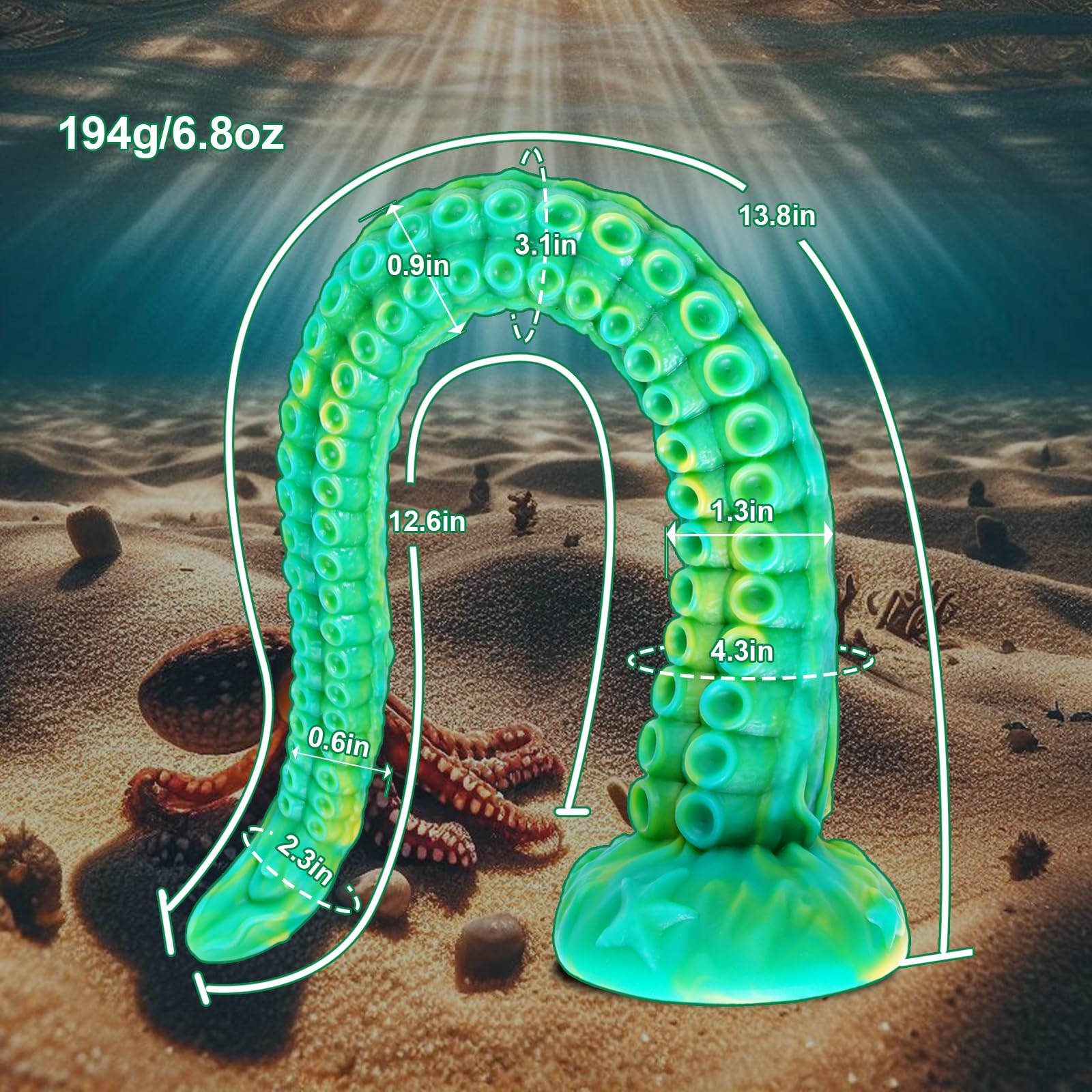 Dildo in silicone morbido da 35 cm, con ventosa, forma di mostro tentacolare sottile, ideale per massaggio prostatico e allenamento anale, per donne, uomini e giochi di coppia, plug extra sottile