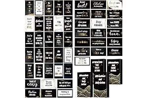200 Pcs Inspirational Cards for Men: Black Positive Affirmation Cards, Motivational Sayings with Mini Boxes