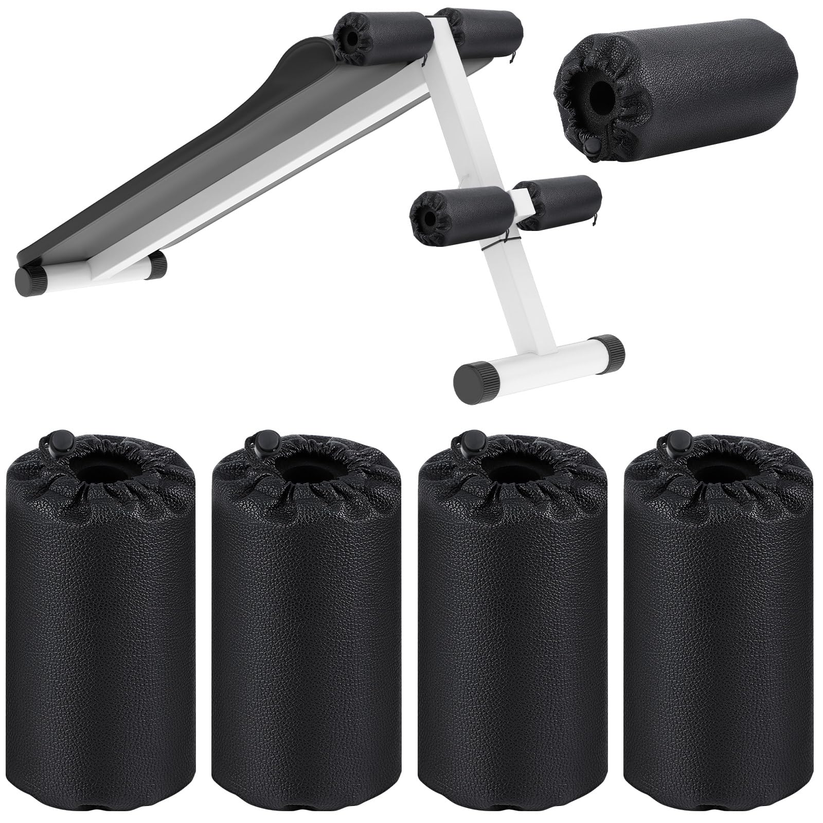 4 Pcs Foam Foot Pads Foam Roller Pad Replacement for Weight Bench Inversion Table and Gym Exercise Equipments(7 x 3.5 x 0.8 Inches)