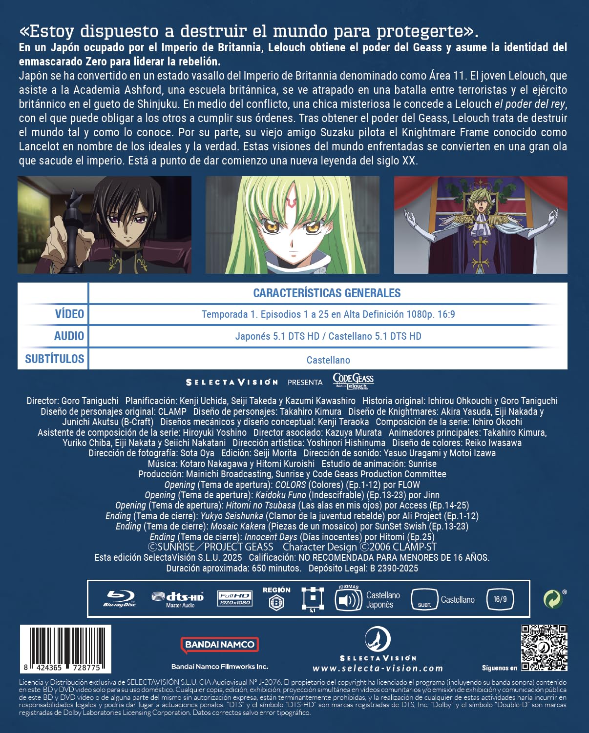 Code Geass - Lelouch, El De La Rebelión (Episodios 1 A 25) [Blu-ray Coleccionista]